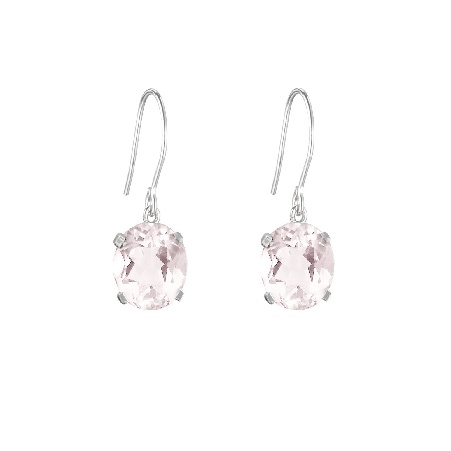 Sterling Silver Rose Quartz Hook Earrings