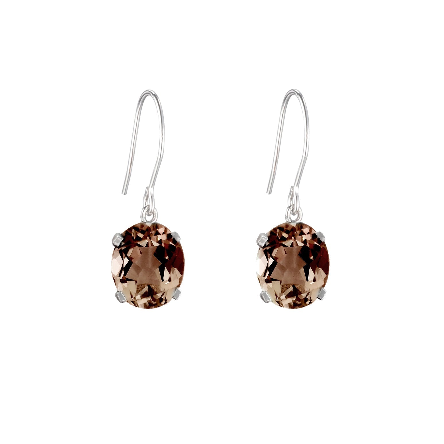 Sterling Silver Smoky Quartz Hook Earrings