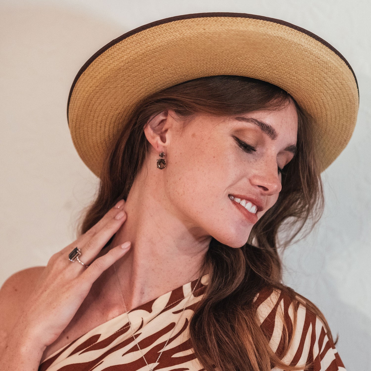 Sterling Silver or White Gold Smoky Quartz Drop Earrings