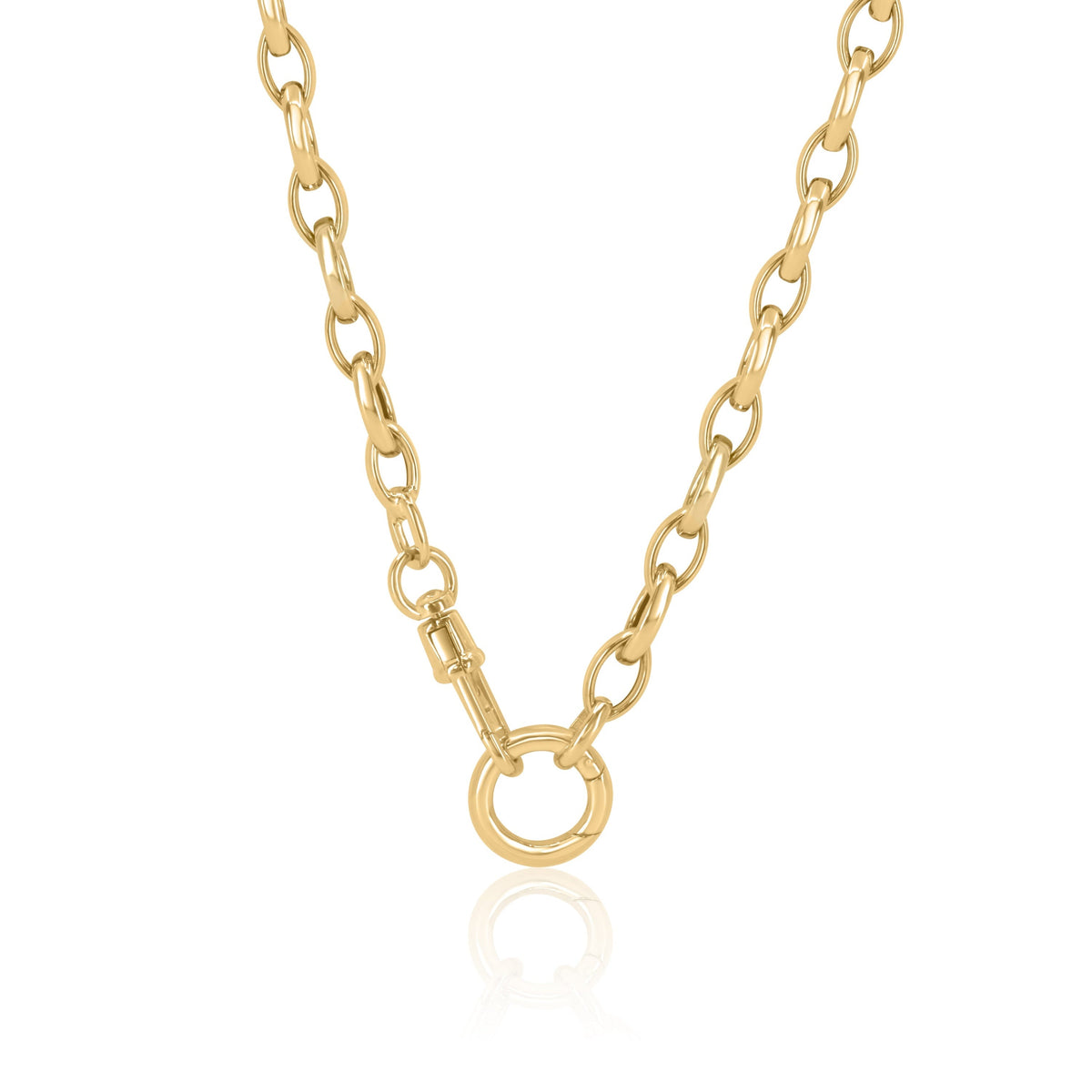 Gold Oval Paperclip Clasp Chain