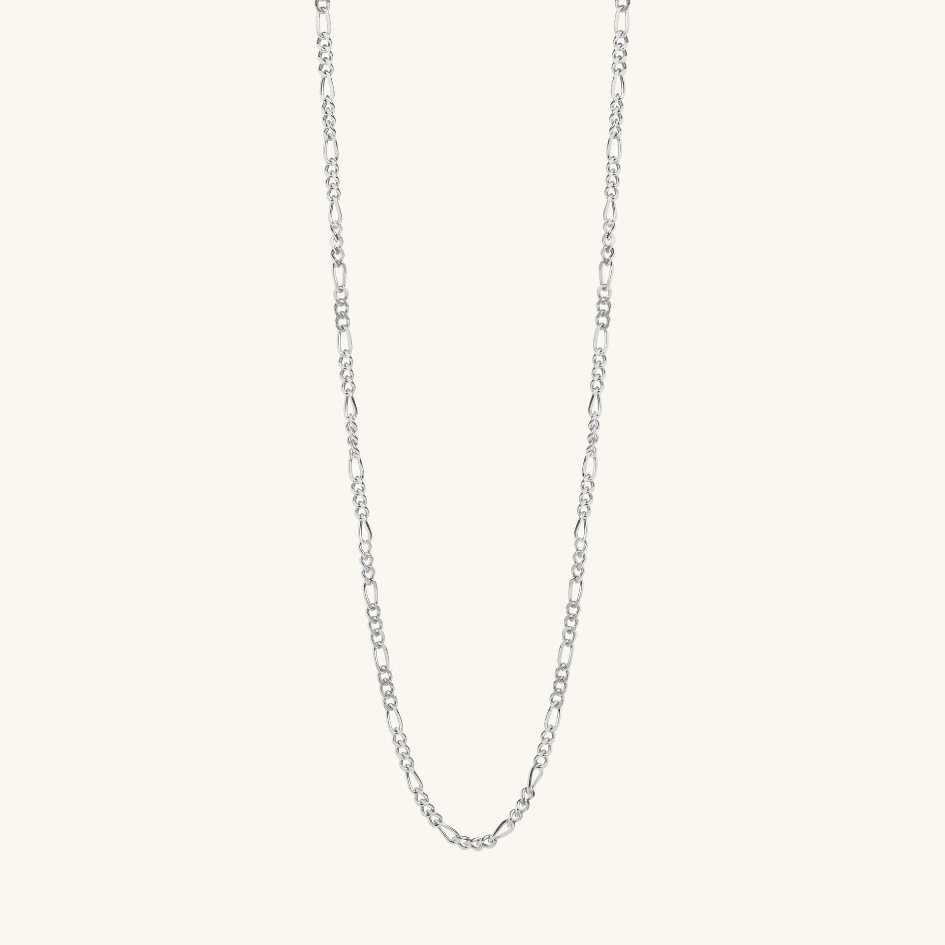 Figaro Chain Necklace Sterling Silver