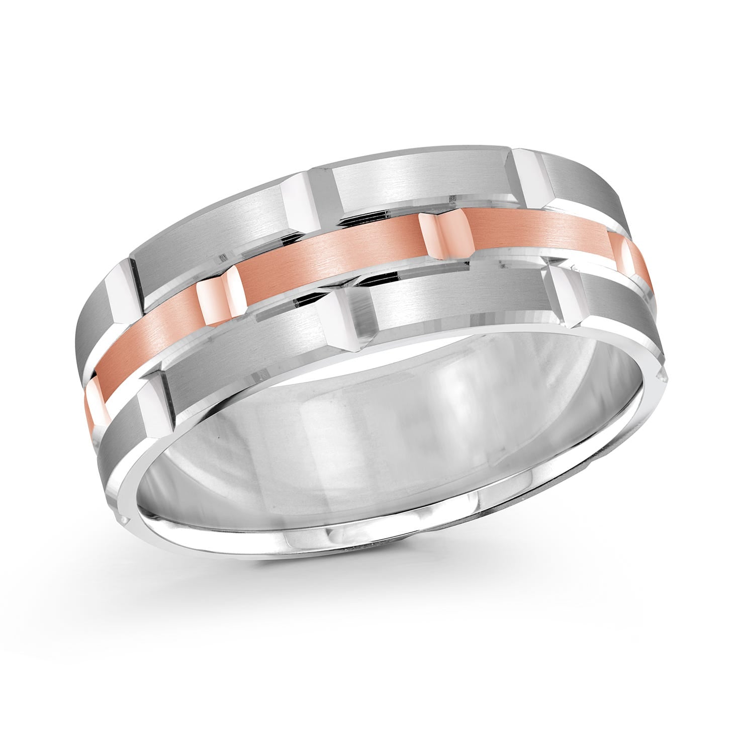 14K White Gold with 14K Rose Gold Ring from the Executif Collection by Malo - FJM-002-8WP