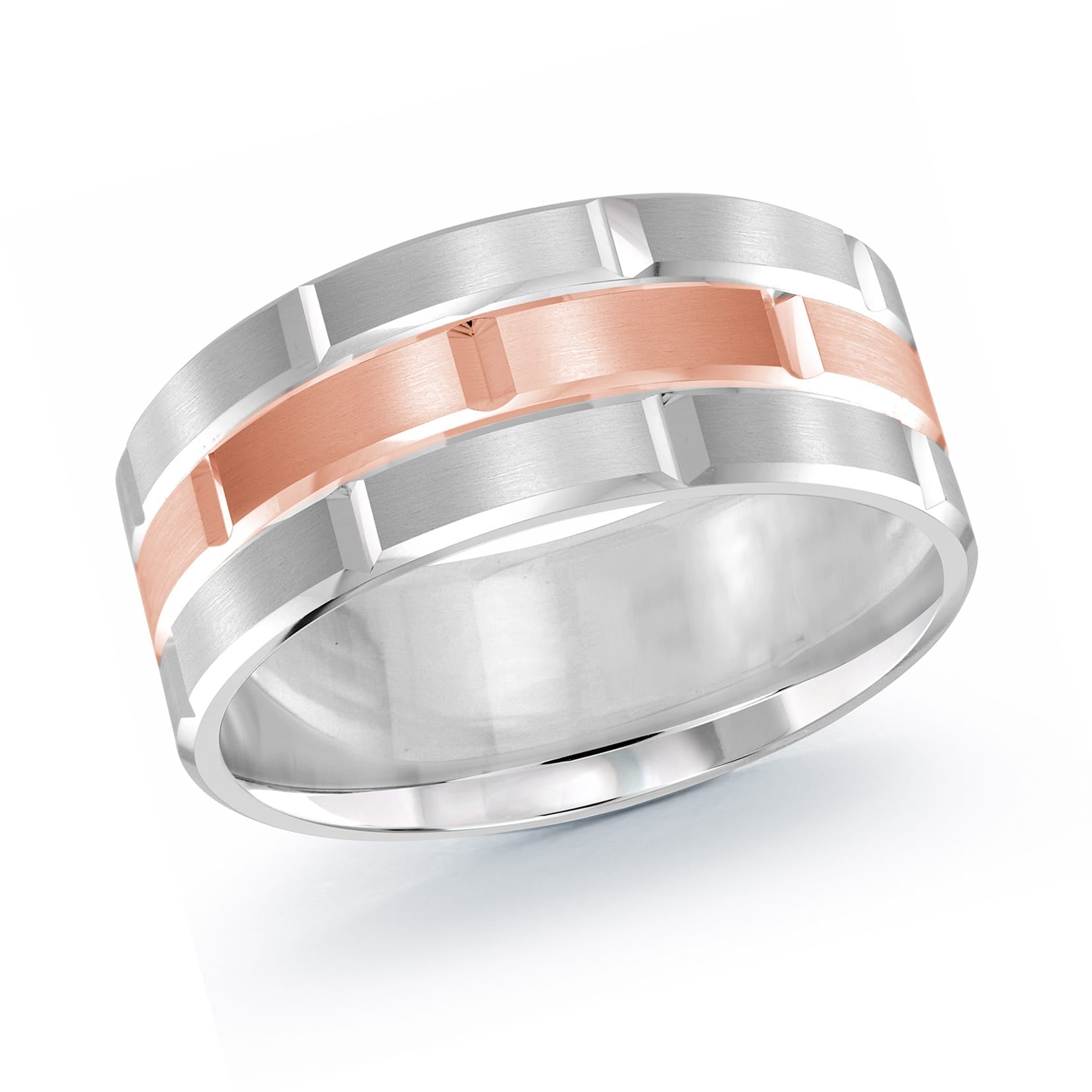 14K White Gold with 14K Rose Gold Ring from the Executif Collection by Malo - FJM-002-8WP
