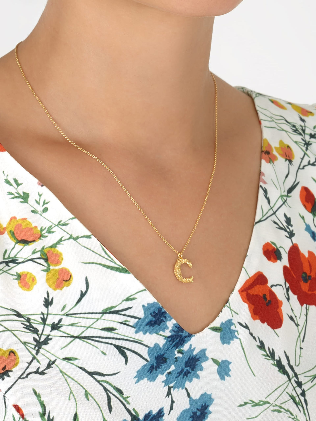 Floral Letter C necklace