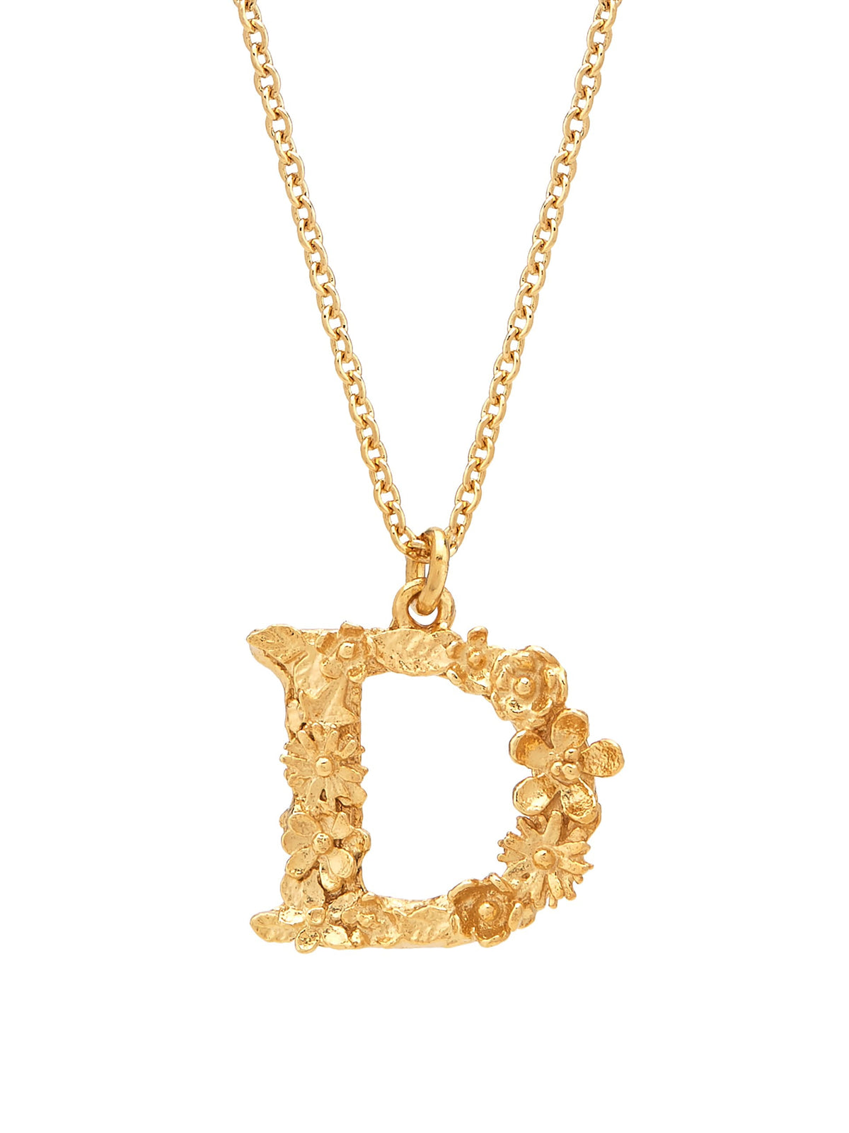 Floral Letter D Necklace