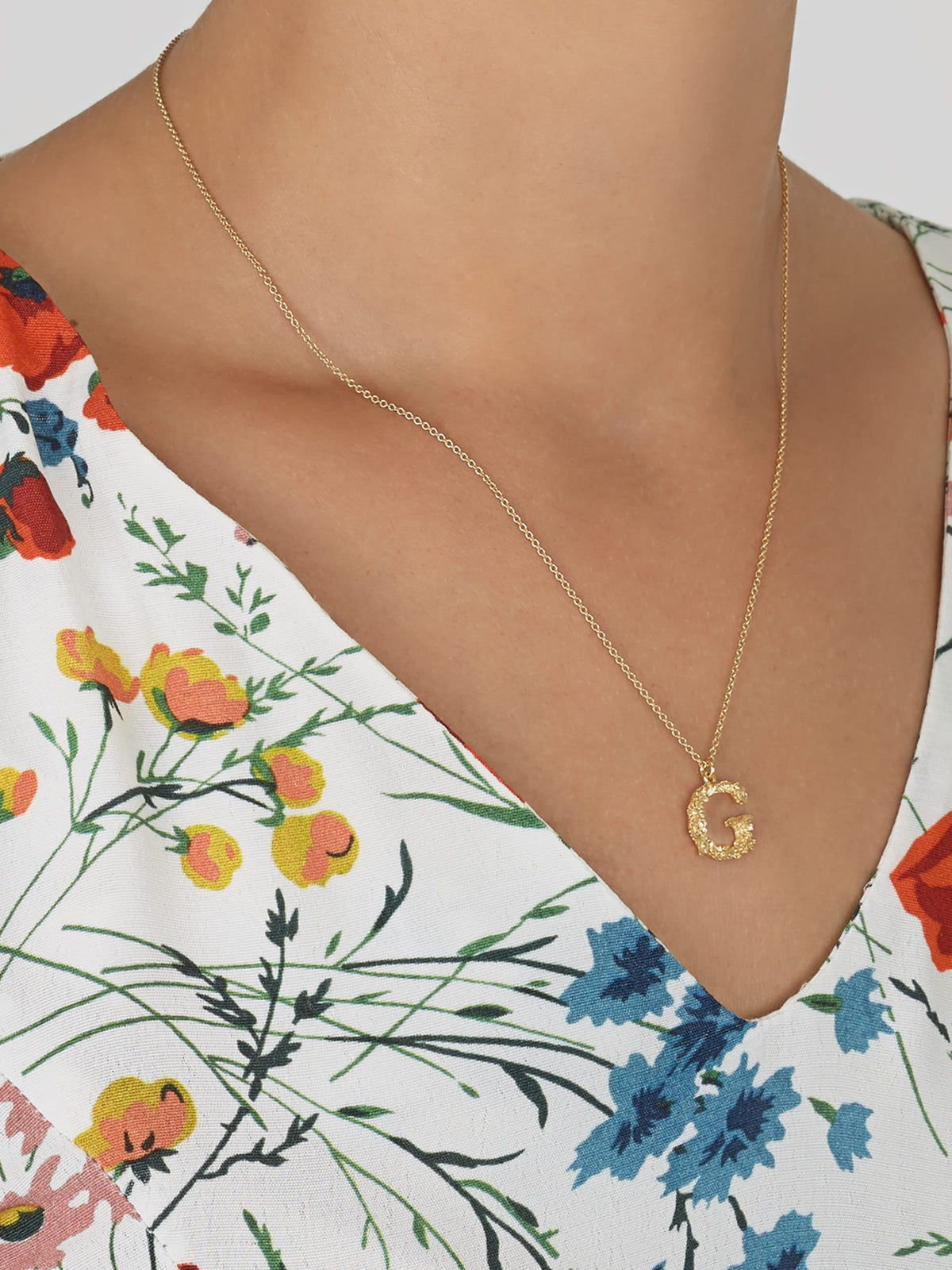 Floral Letter G Necklace