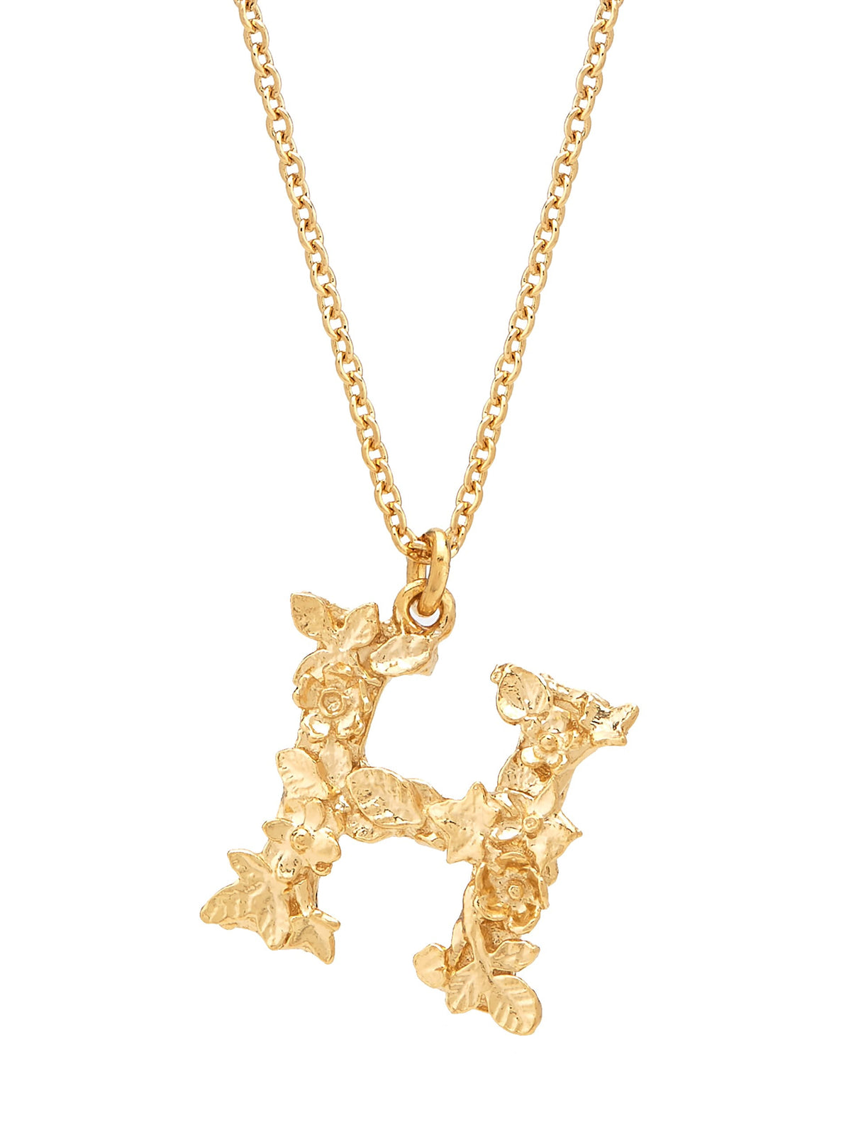 Floral Letter H Necklace
