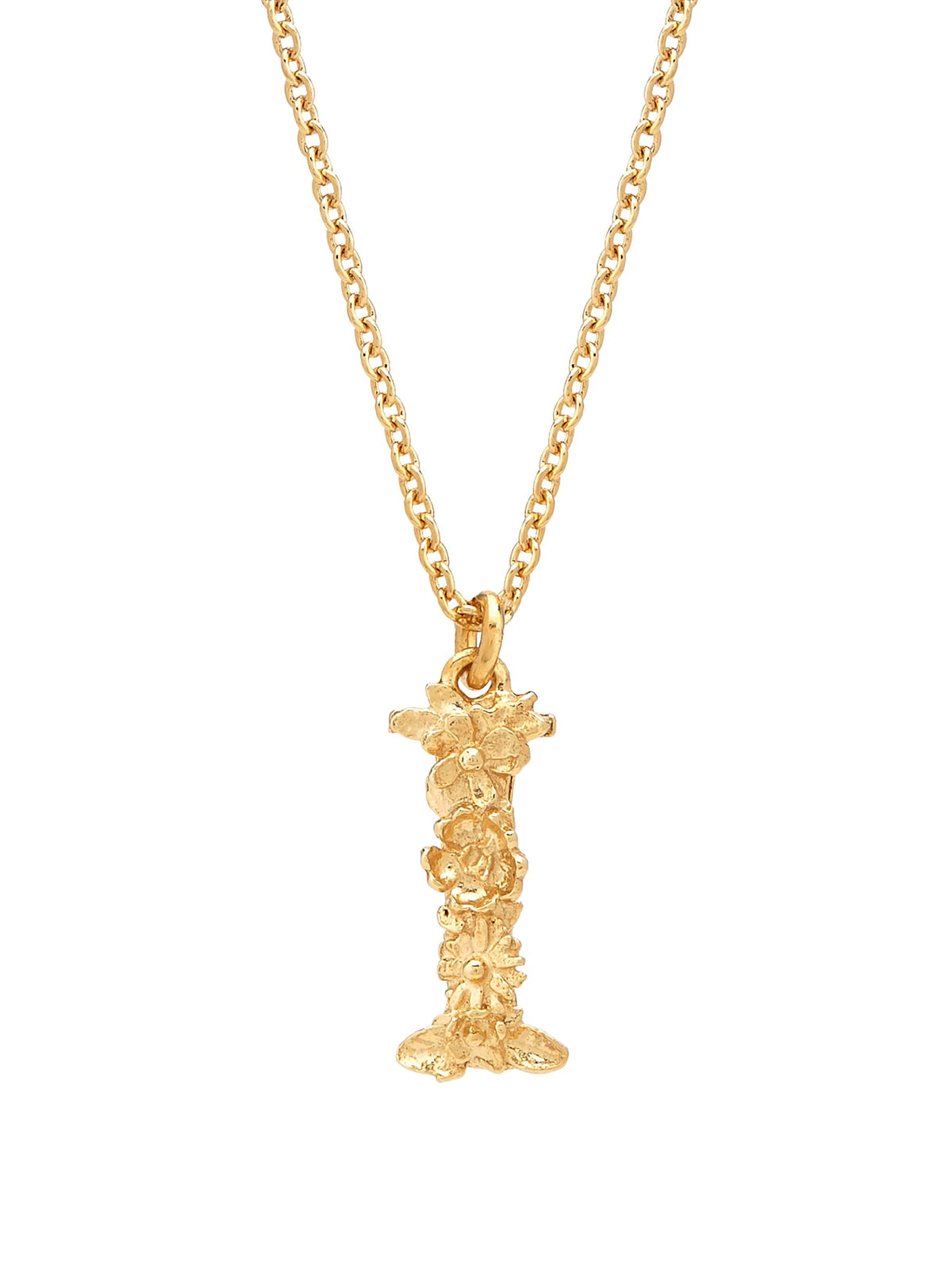 Floral Letter I Necklace