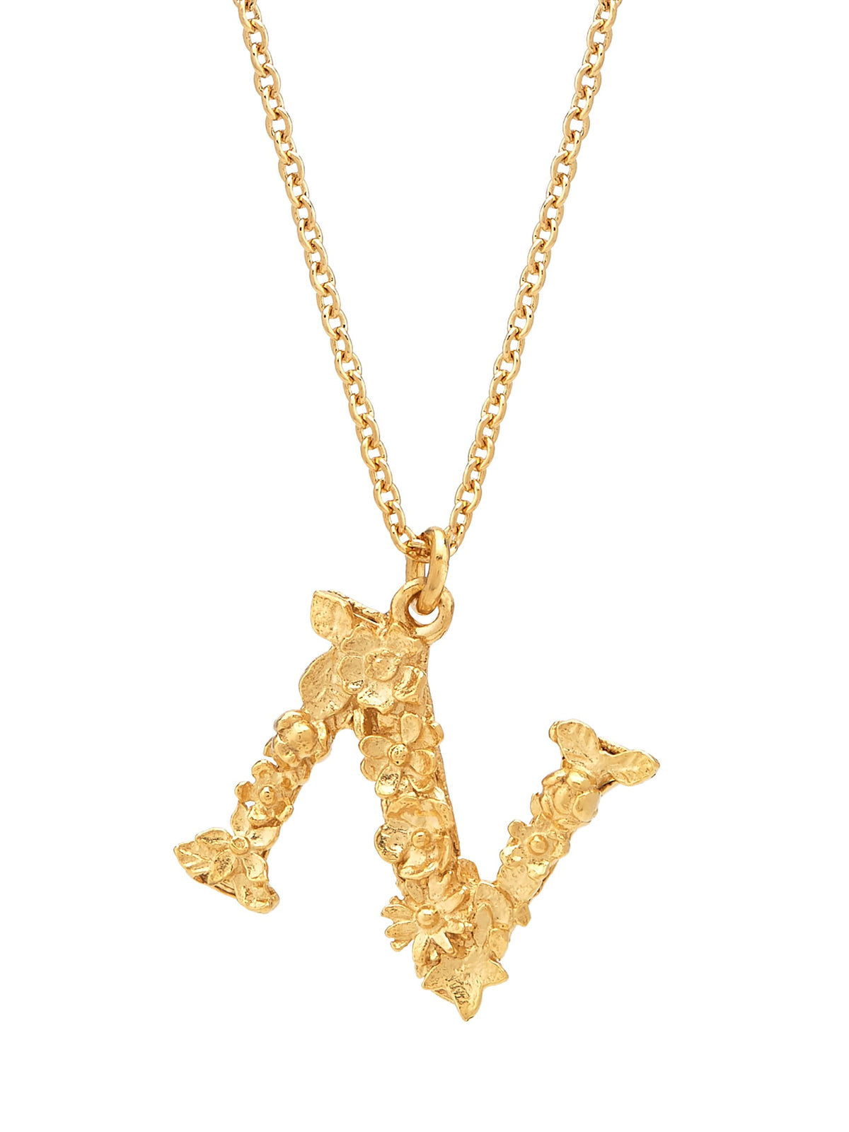 Floral Letter N Necklace