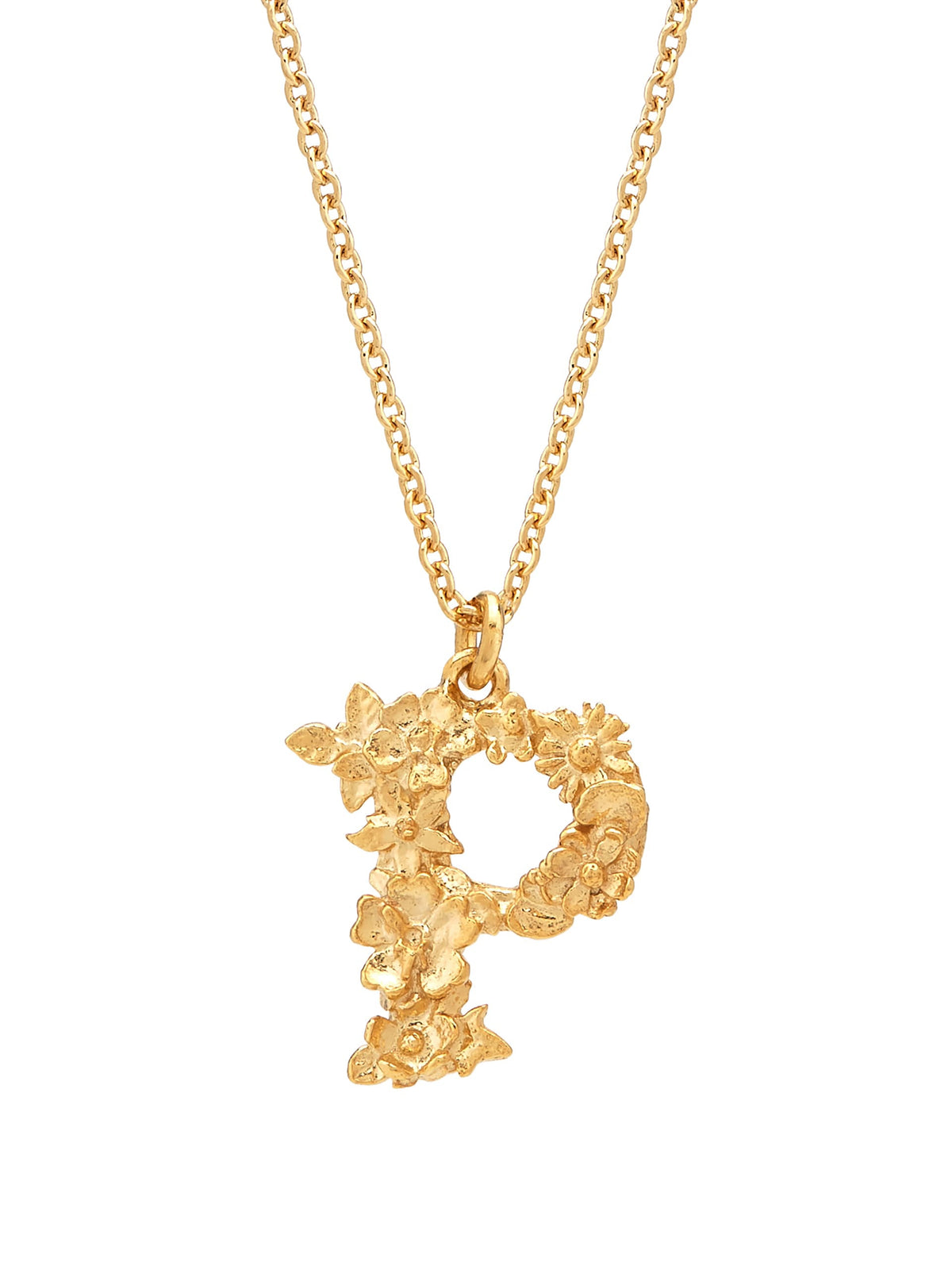 Floral Letter P Necklace