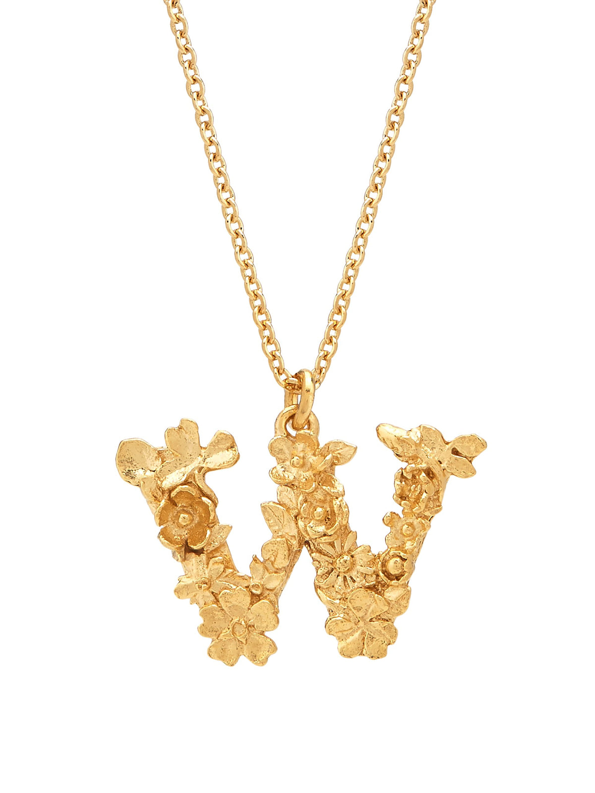 Floral Letter W Necklace
