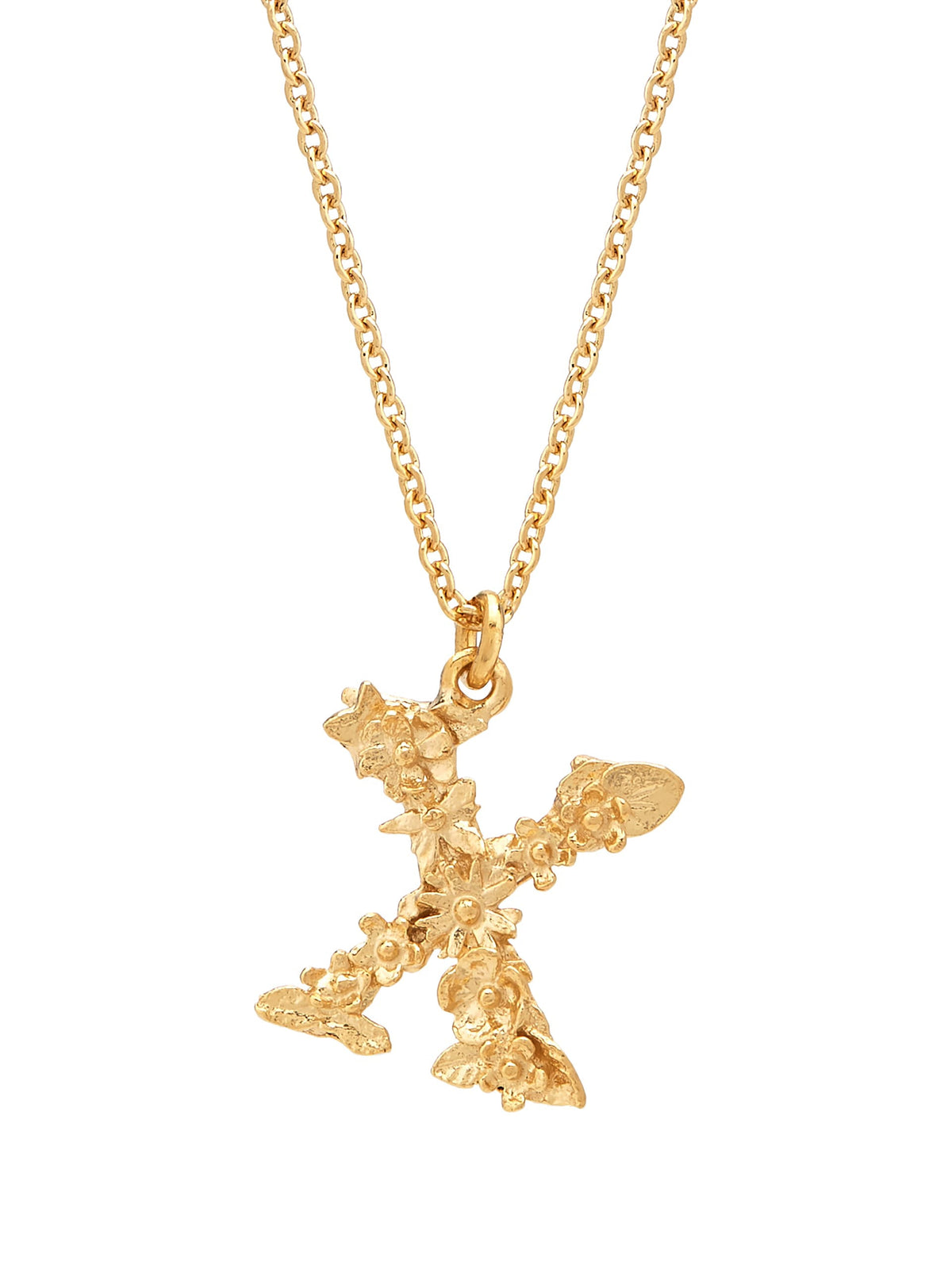 Floral Letter X Necklace