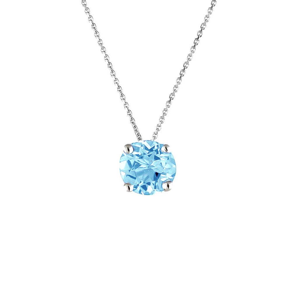 Sterling Silver Sky Blue Topaz Necklace