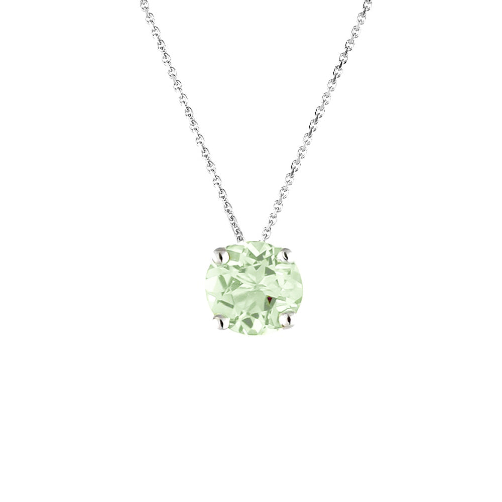 Sterling Silver Green Amethyst Necklace