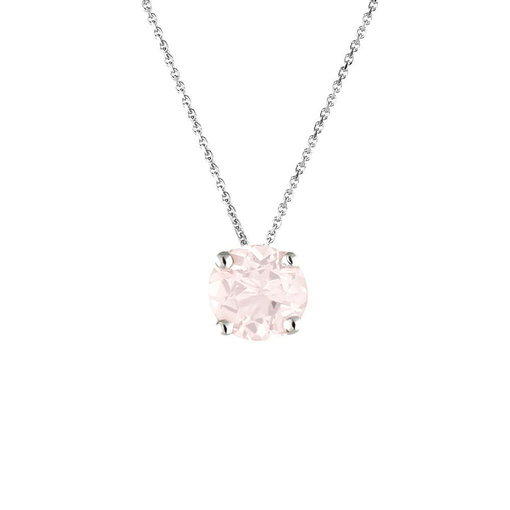 Sterling Silver Rose Quartz Necklace
