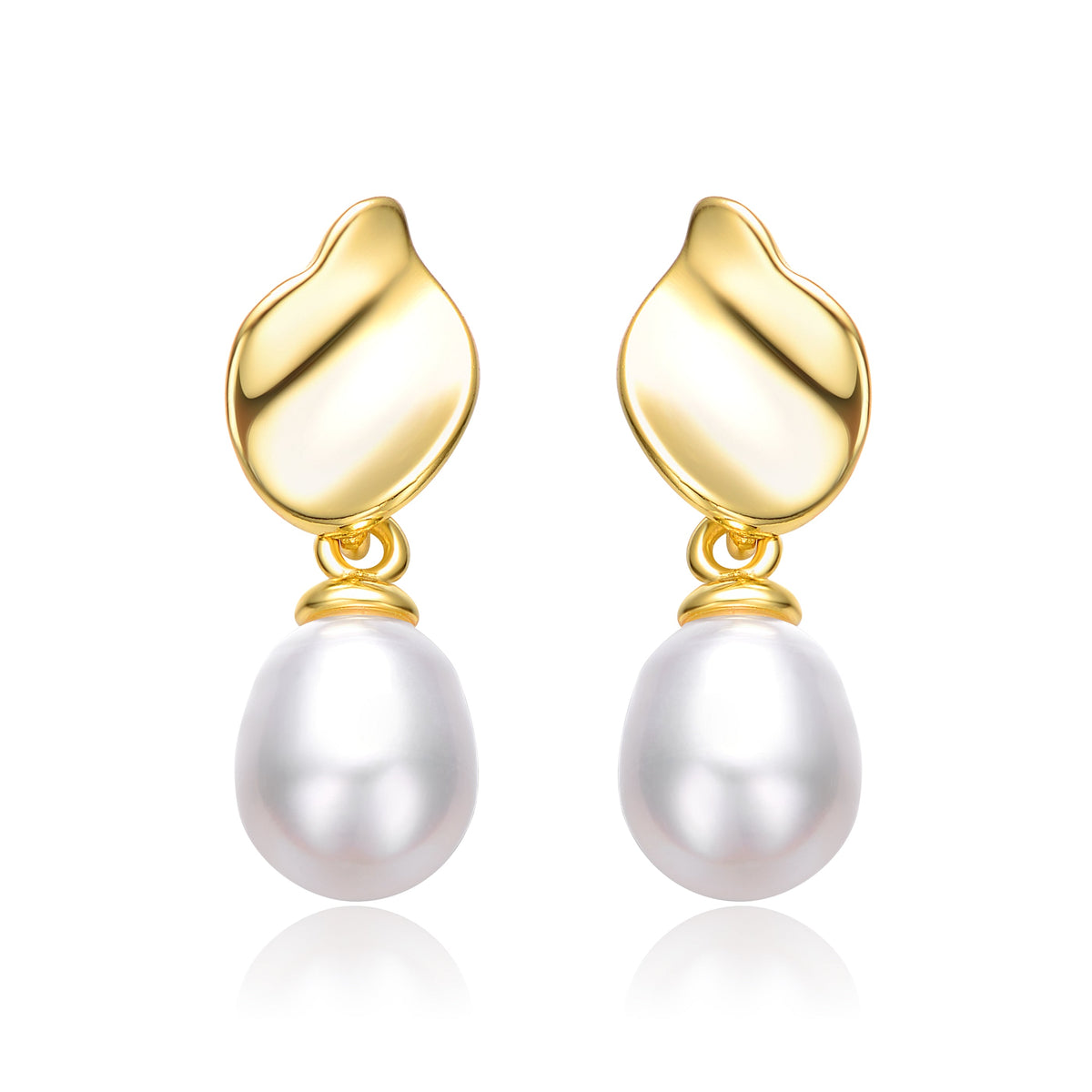 Juliette Pearl Seashell Design Double Dangle Earrings