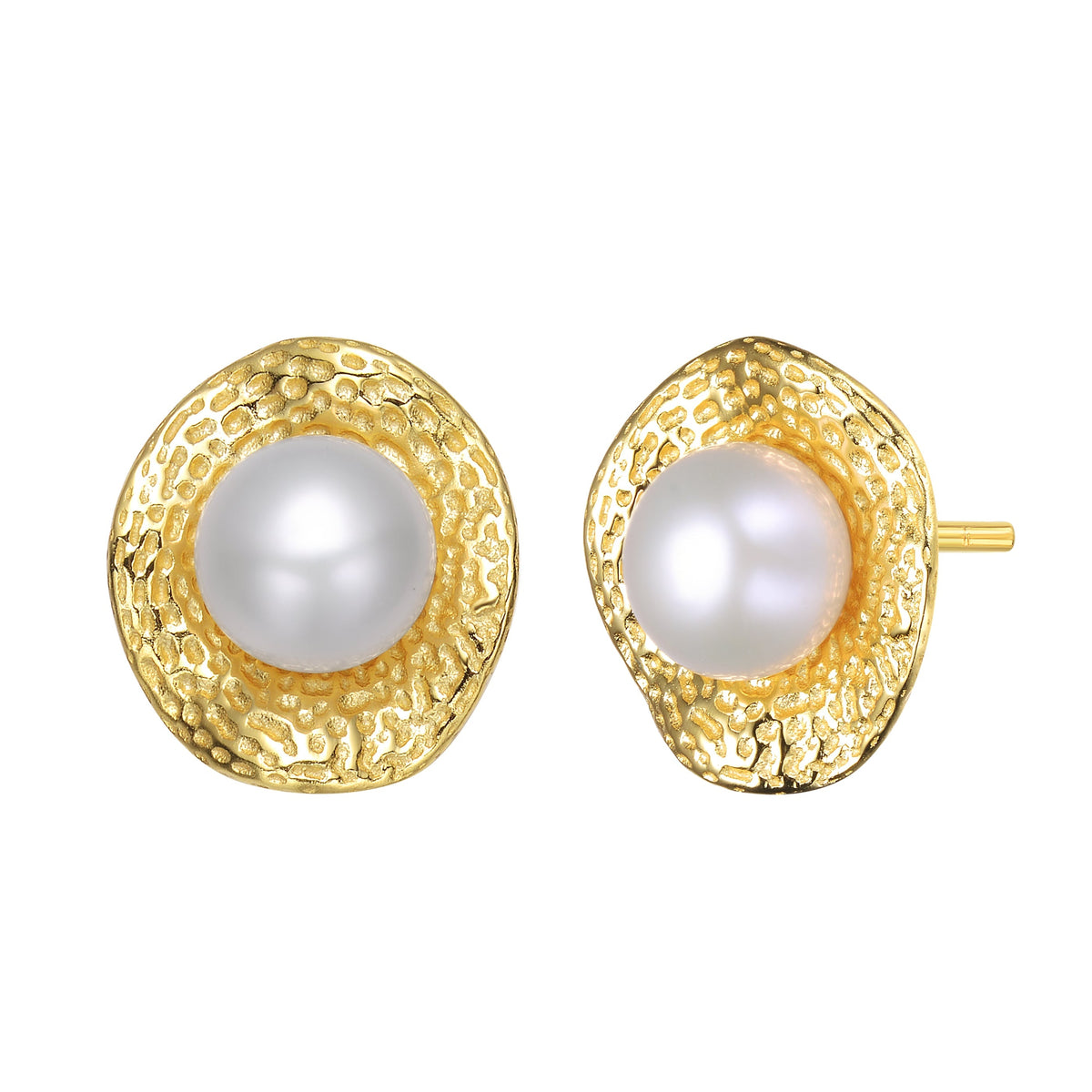 Delphine Pearl Golden Boho Stud Earrings