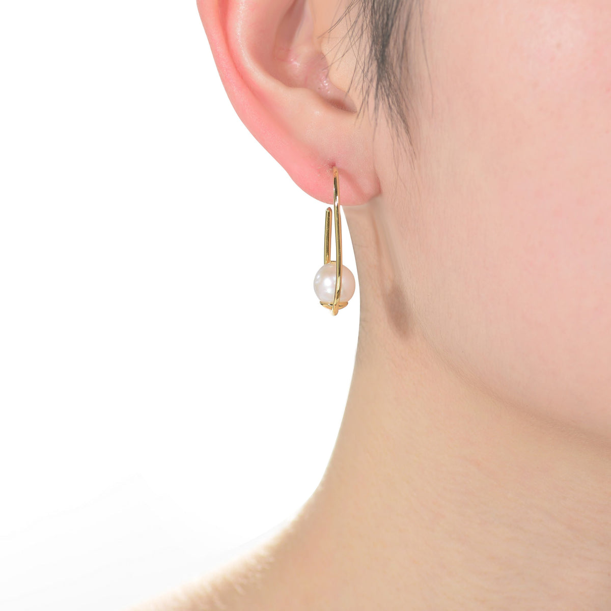Brigitte Classic Pearl Hoop Earrings