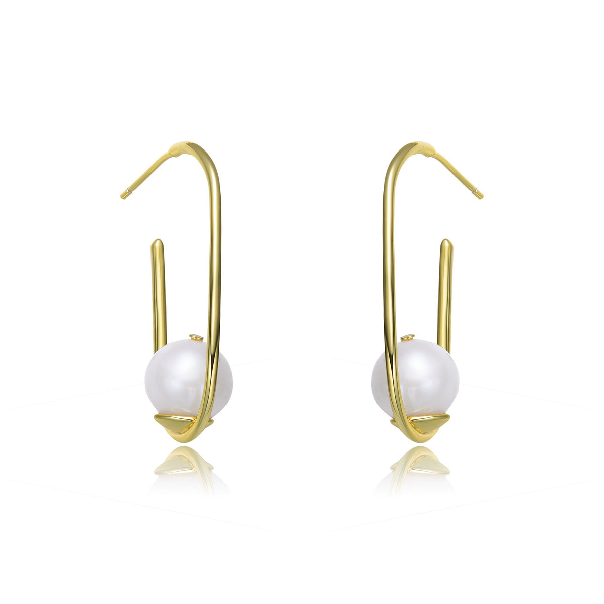 Brigitte Classic Pearl Hoop Earrings