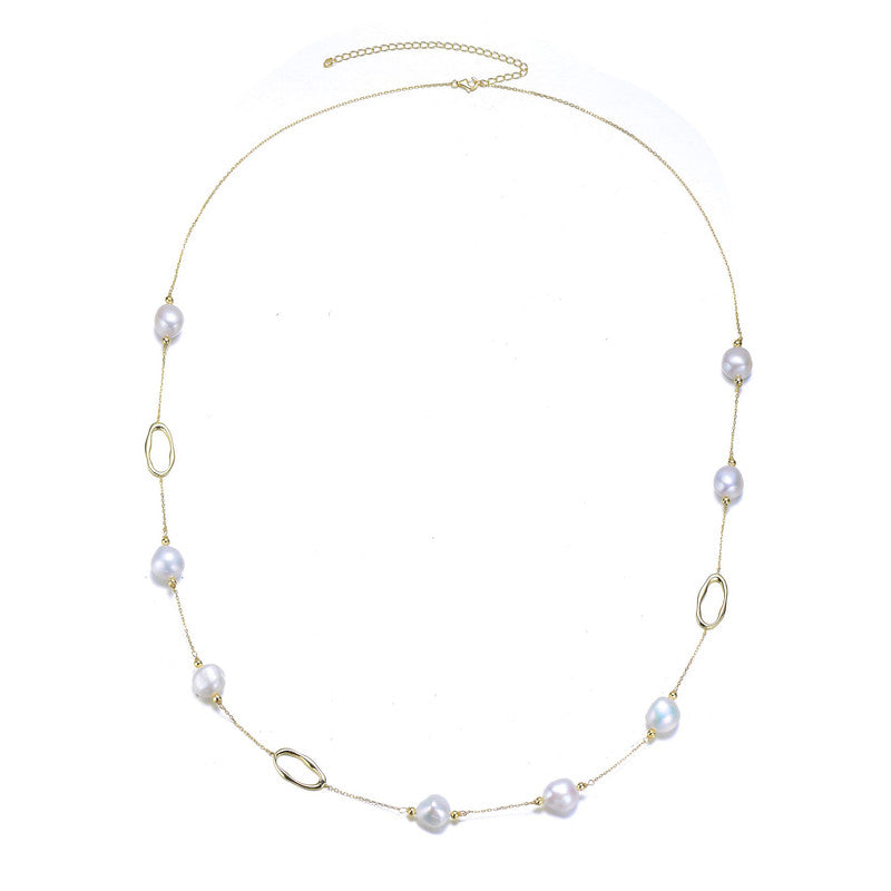 Brigitte Dainty Golden Pearl Necklace