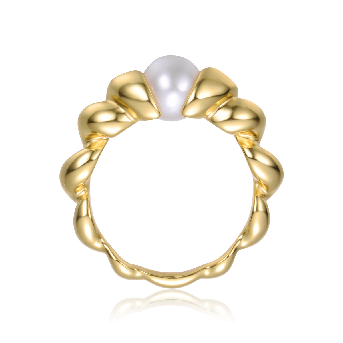 Delphine Scalloped Seashell Freshwater Couture Pearl Ring