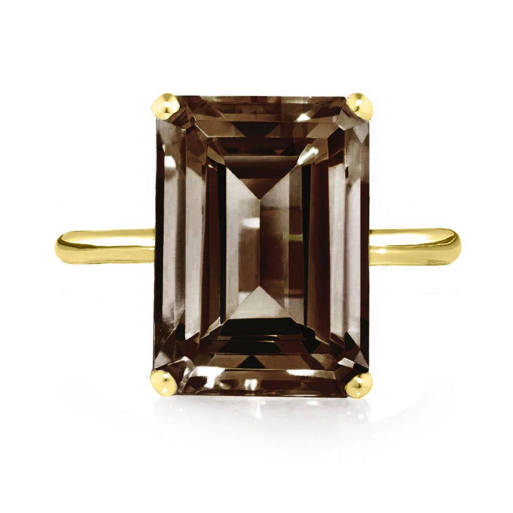 Yellow Gold Smoky Quartz Ring