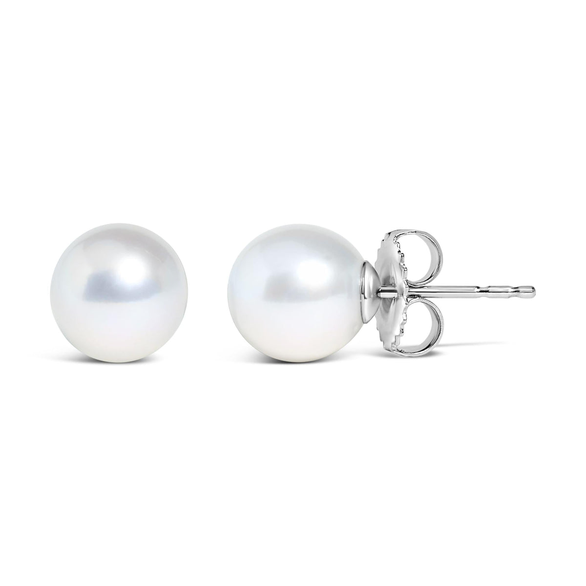14K Yellow Gold 7-7.5MM Akoya Cultured Pearl Solitaire Stud Earrings