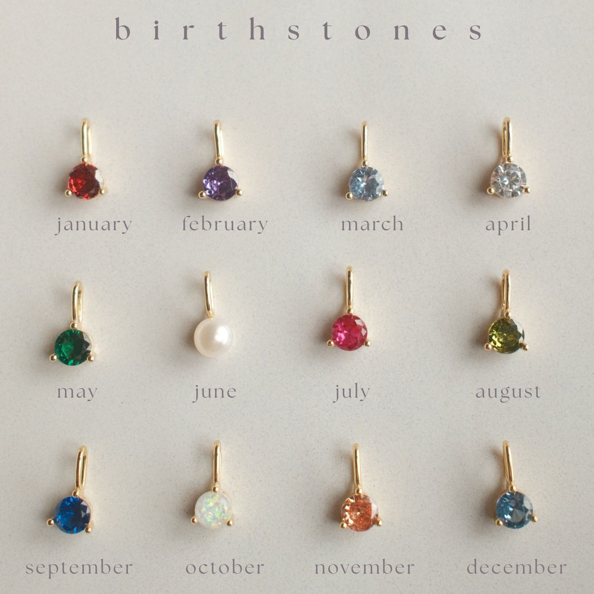BIRTHSTONE CHARM NECKLACE