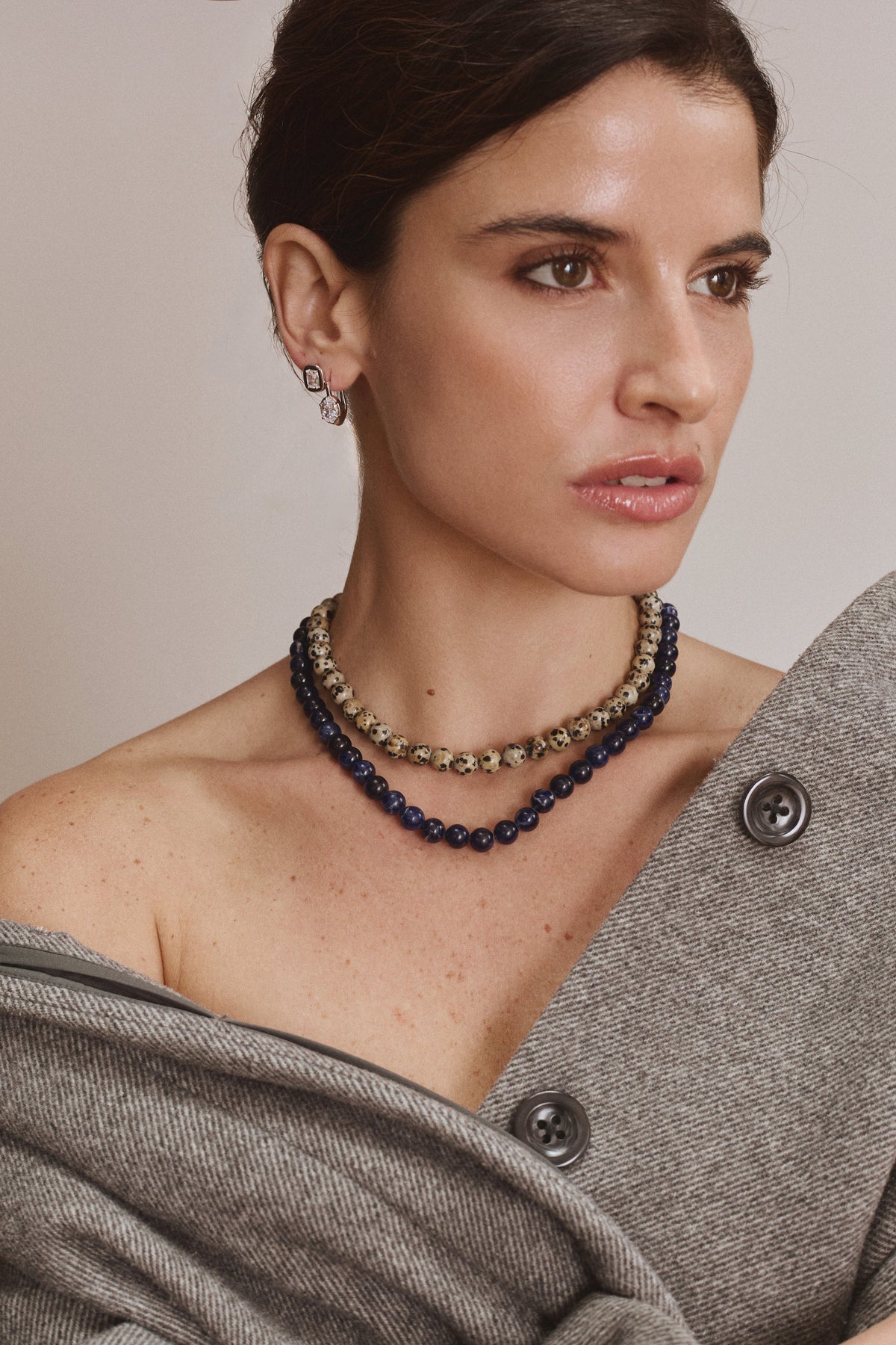 PETITE PALOMA NECKLACE DALMATION JASPER