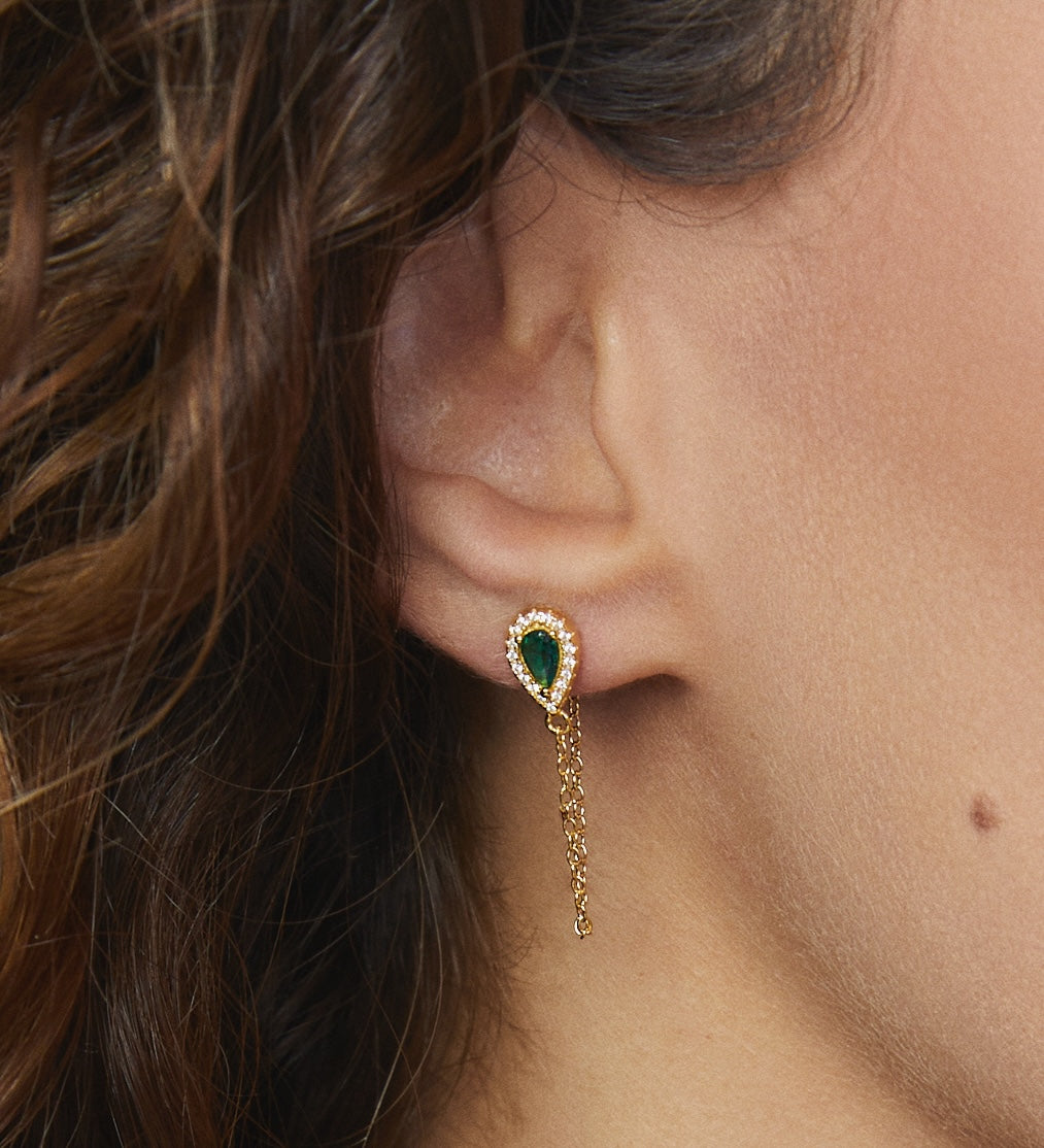 Simone Chain Studs Gold