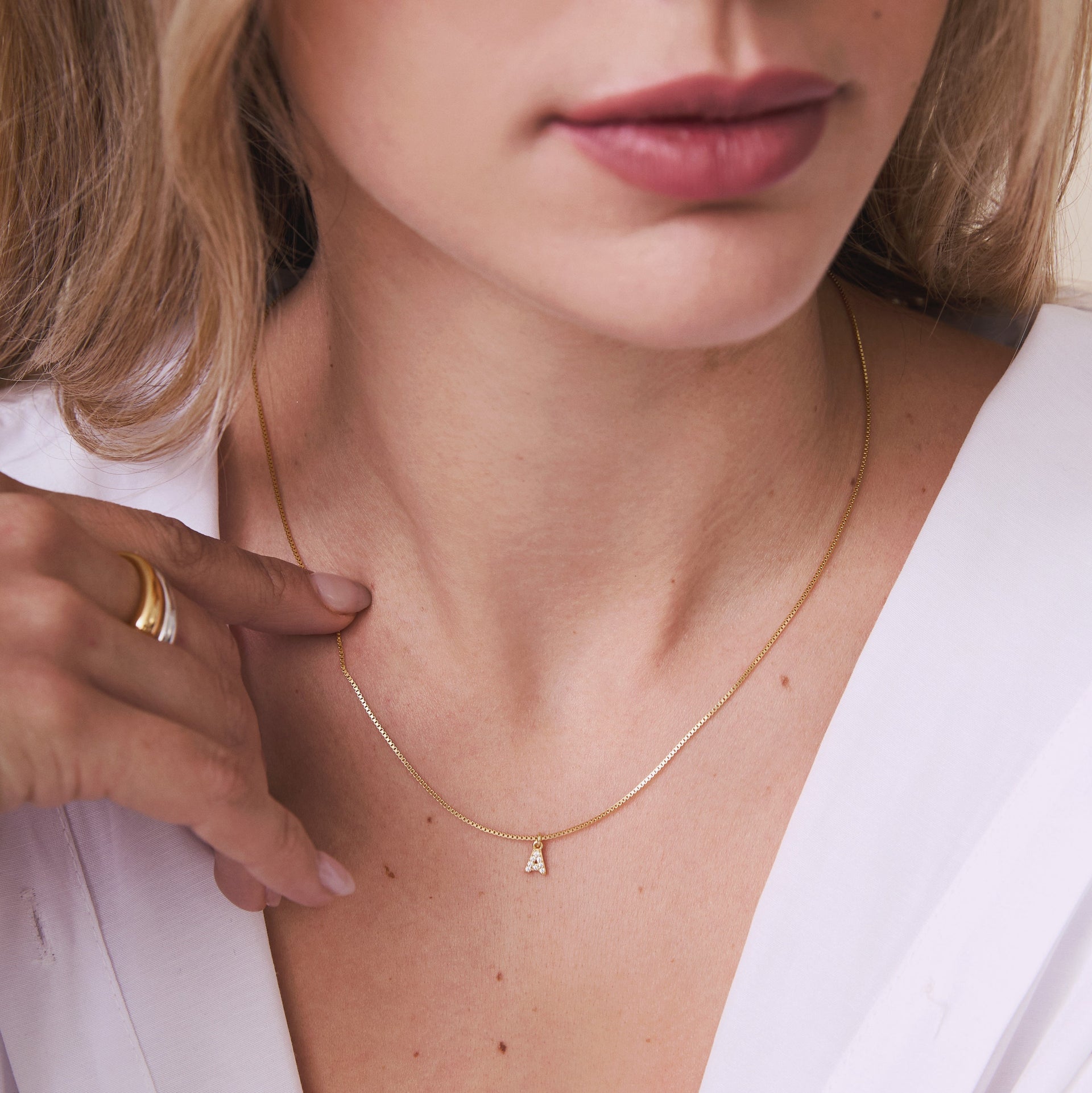 Petite Initial Necklace Gold