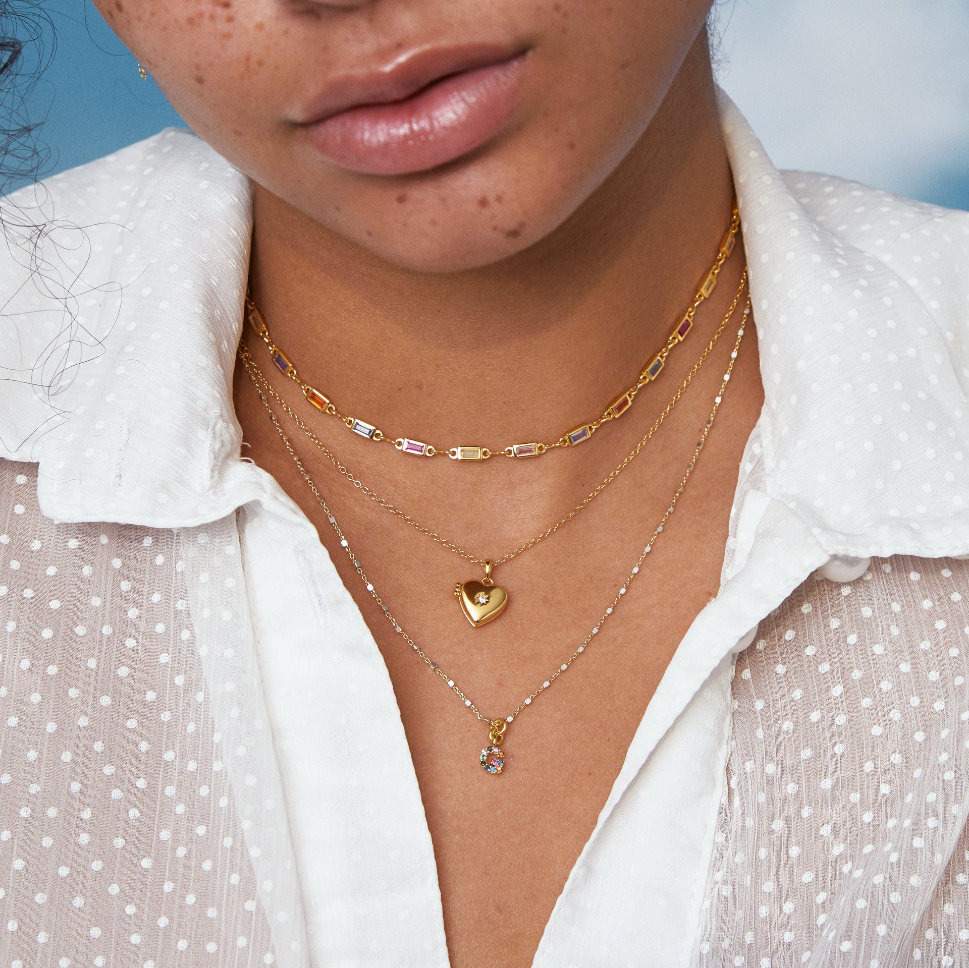 Riley Rainbow Chain Necklace Gold