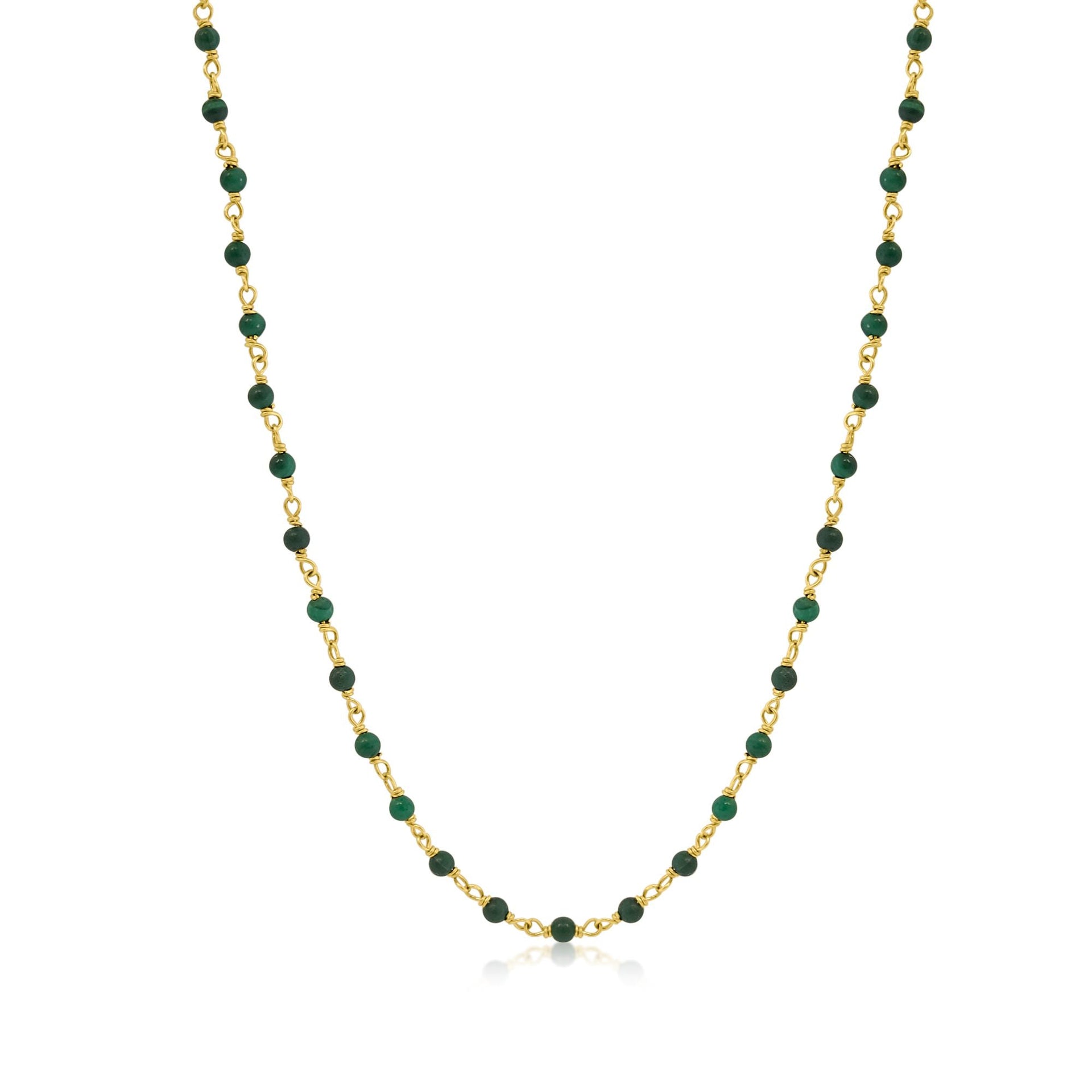 Gold Dainty Malachite Necklace