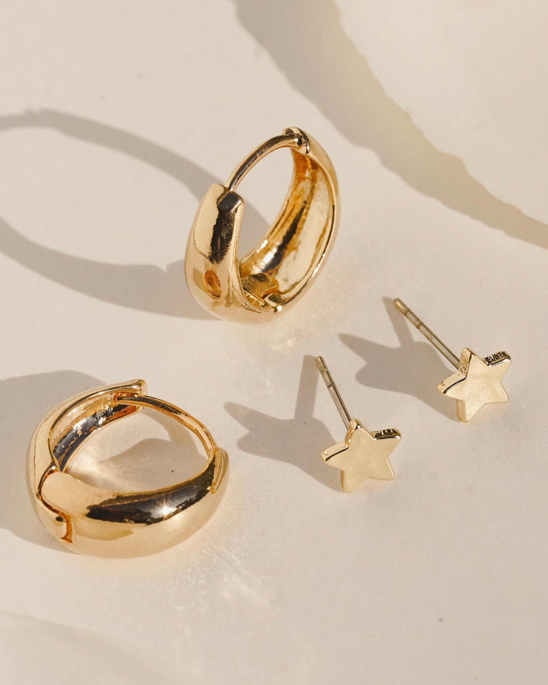 Star Stud & Mini Huggies Set (Silver)