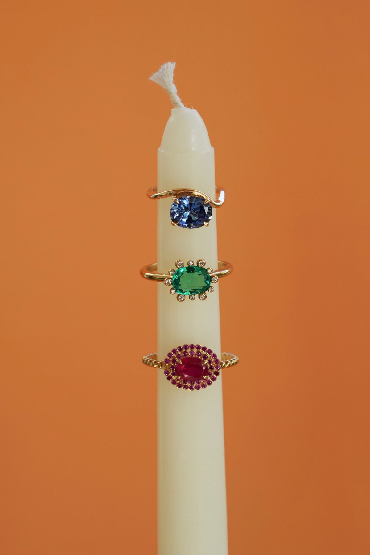 Gold Lab Diamond Emerald Ring