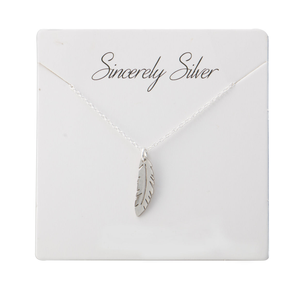 Feather Necklace - Solid Sterling Silver