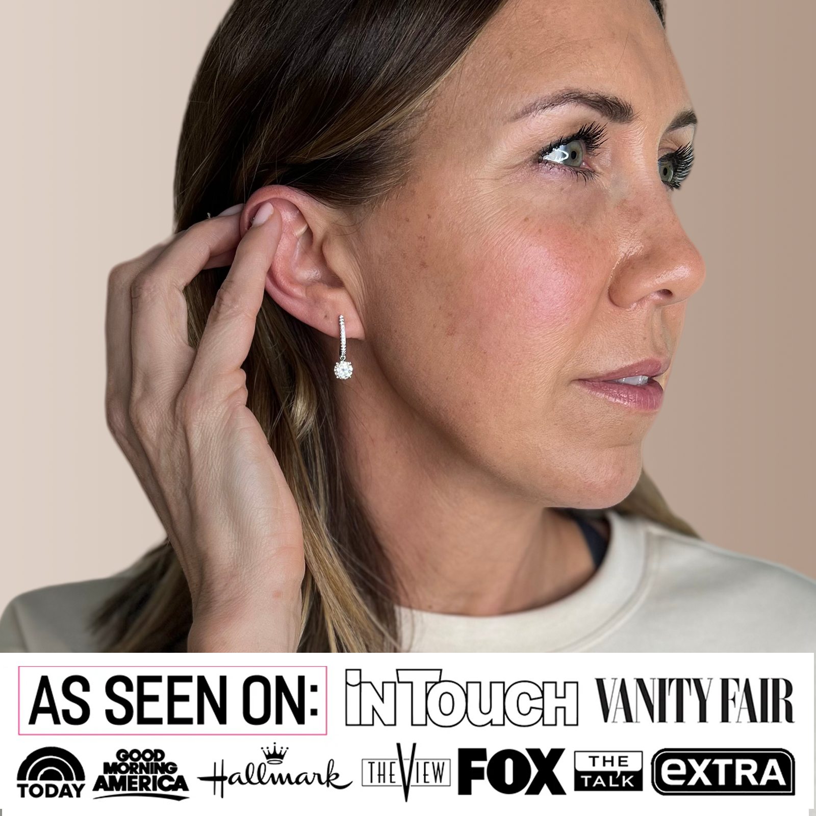 Moissanite by Cate & Chloe Finley 18k Gold Plated 925 Sterling Silver Stud Earrings 2tcw