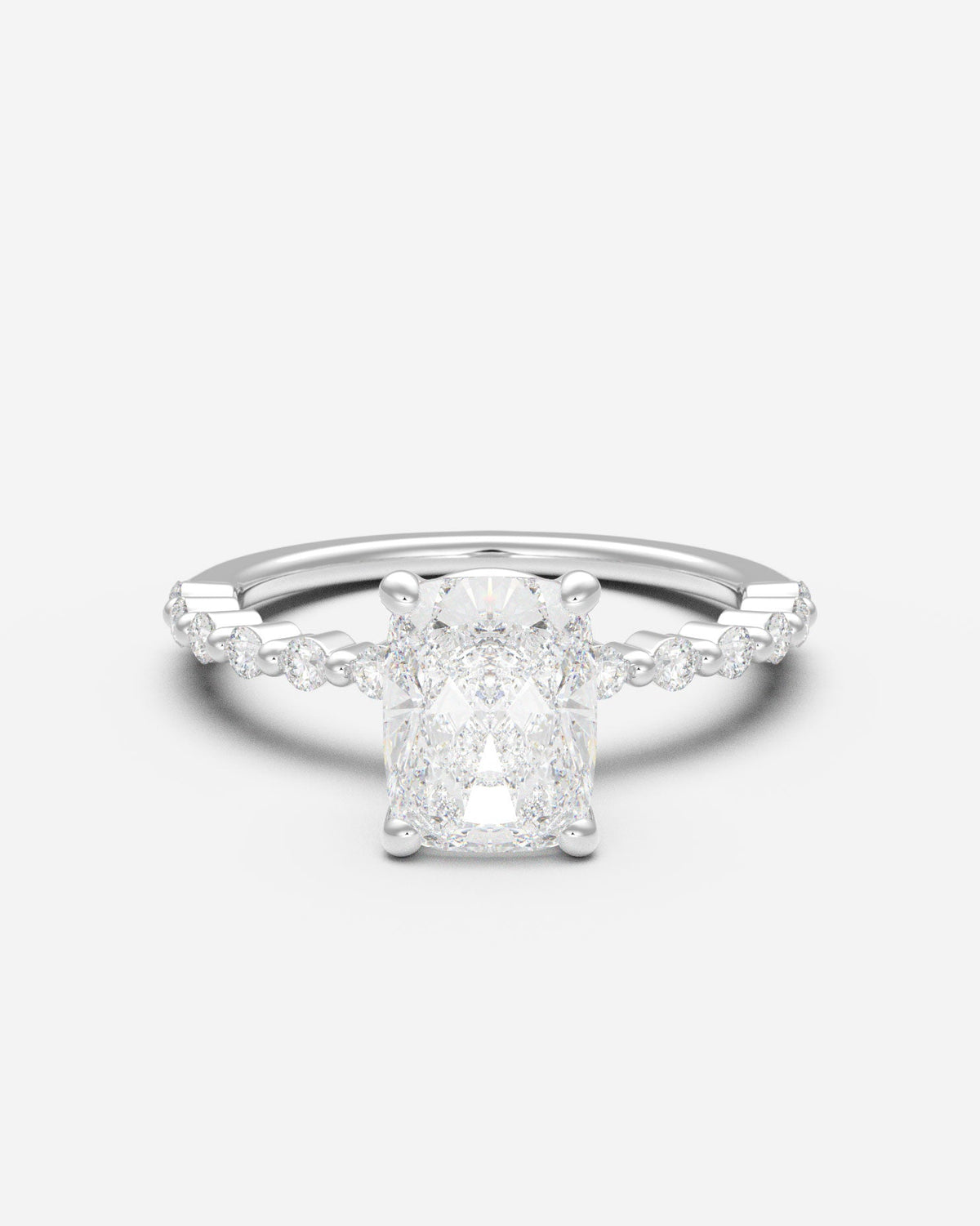 The Floating Solitaire — Elongated Cushion
