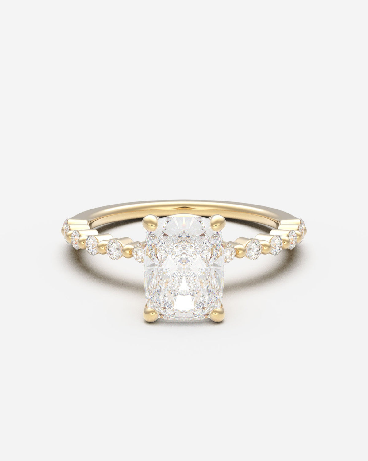 The Floating Solitaire — Elongated Cushion