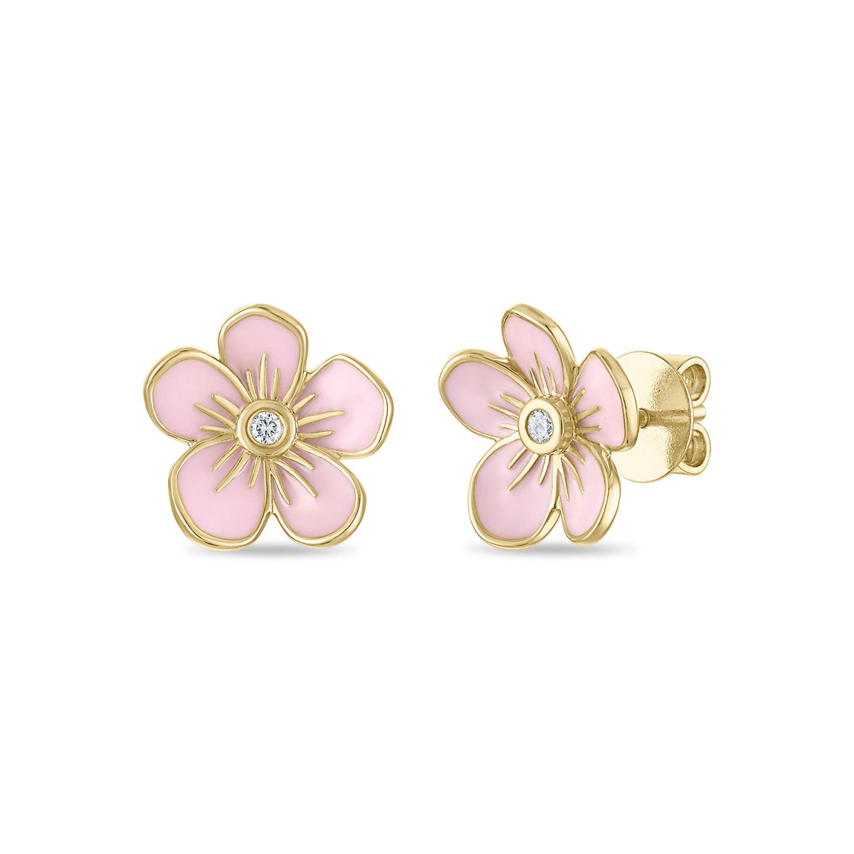 Medium Florette Studs in Baby Pink