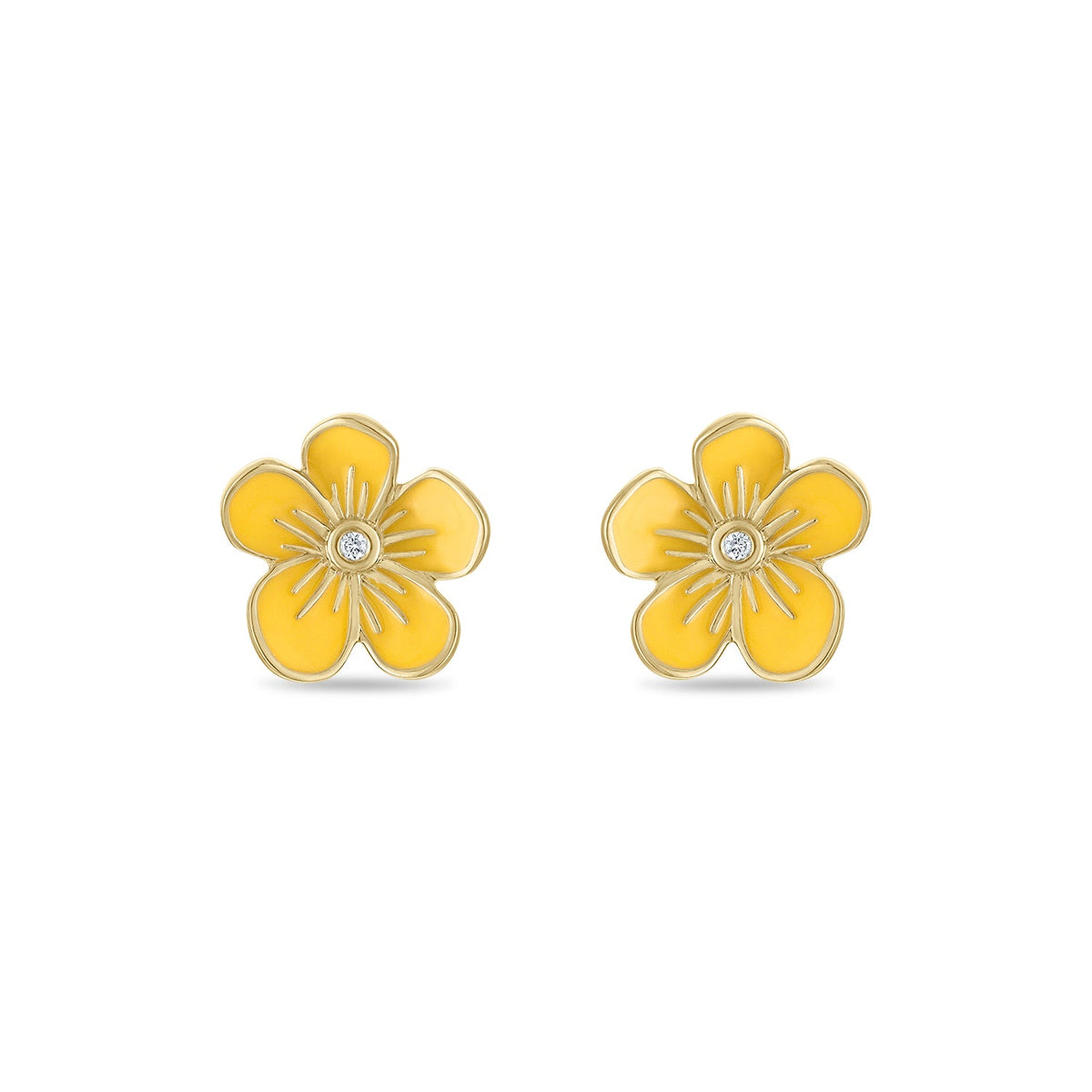 Small Florette Studs in Lemon Yellow
