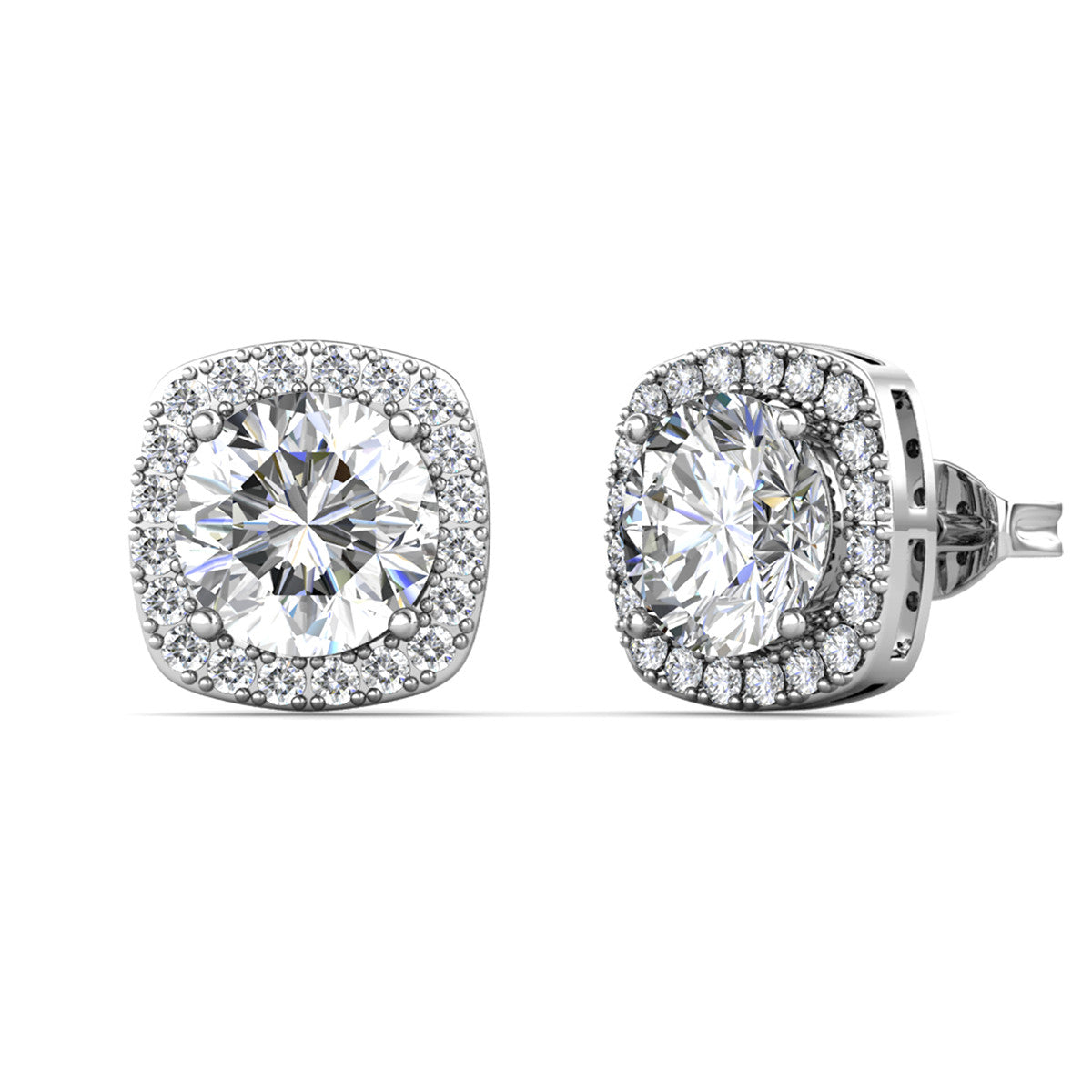 Moissanite by Cate & Chloe Hannah 18k Gold Plated 925 Sterling Silver Stud Earrings 1tcw