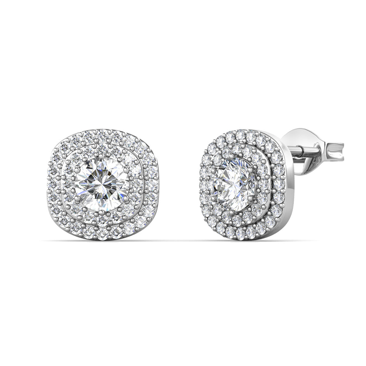 Moissanite by Cate & Chloe Lucy 18k Gold Plated 925 Sterling Silver Stud Earrings 0.6tcw