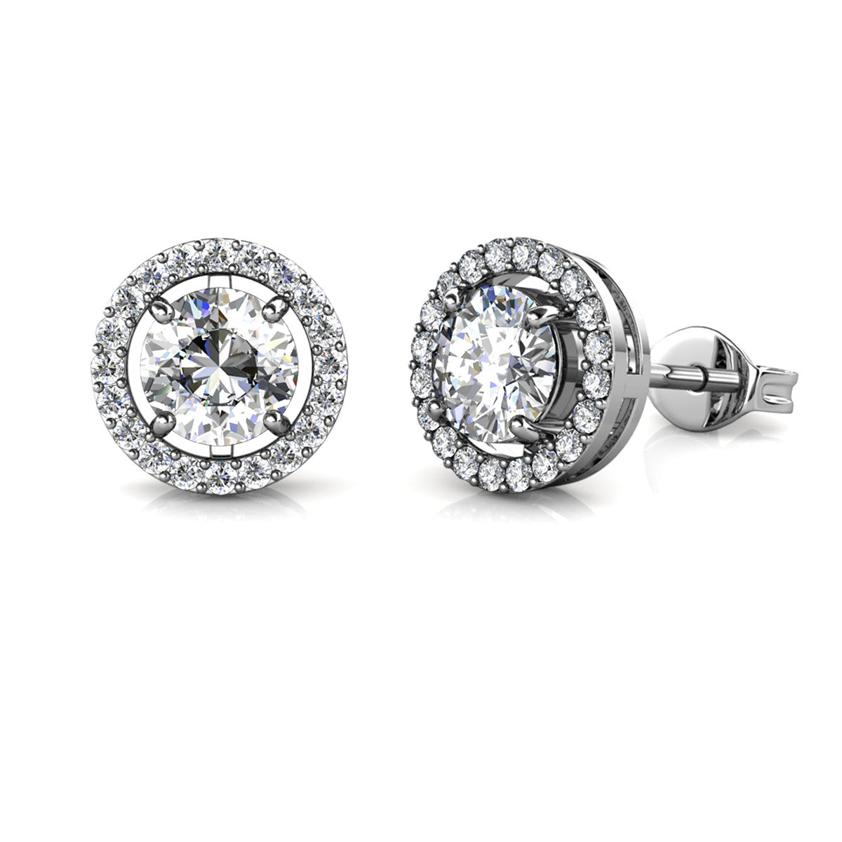 Moissanite by Cate & Chloe Kailani 18k Gold Plated 925 Sterling Silver Stud Earrings 1tcw