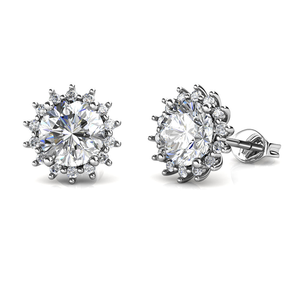 Moissanite by Cate & Chloe Starla 18k Gold Plated 925 Sterling Silver Stud Earrings 1tcw
