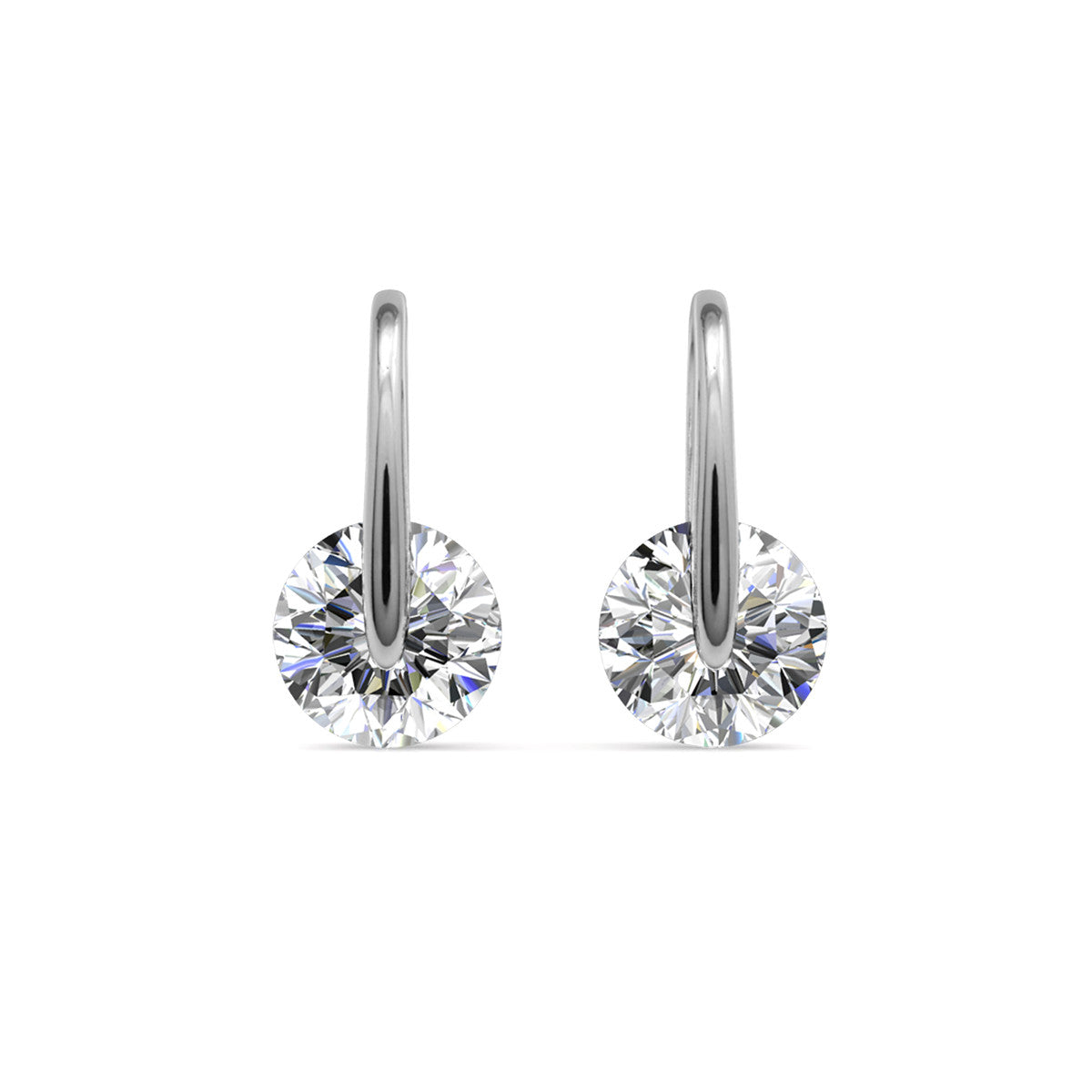 McKayla 18k White Gold Plated Drop Earrings with Swarovski Crystals