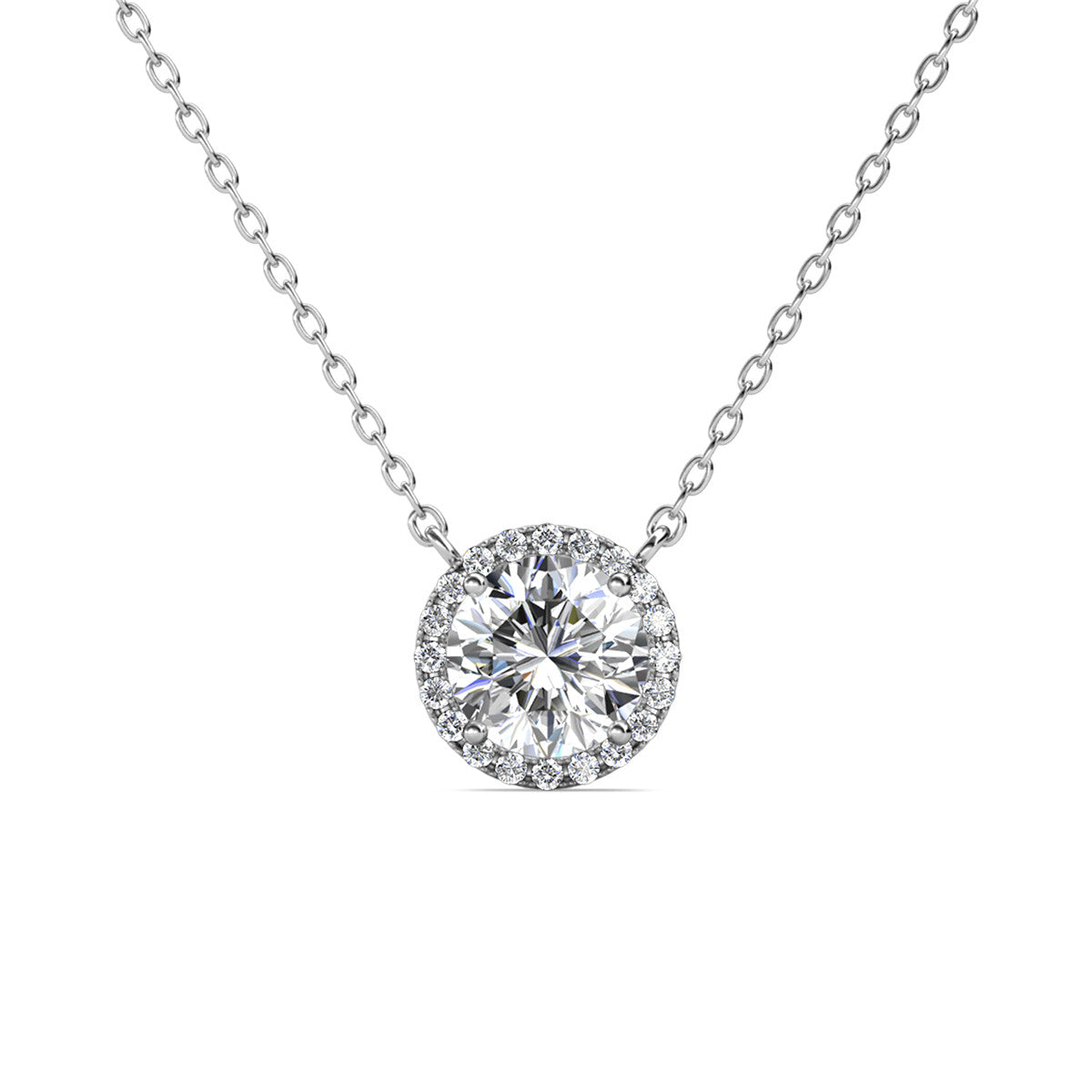 Moissanite by Cate & Chloe Sutton 18k Gold Plated 925 Sterling Silver Stud Necklace 1tcw