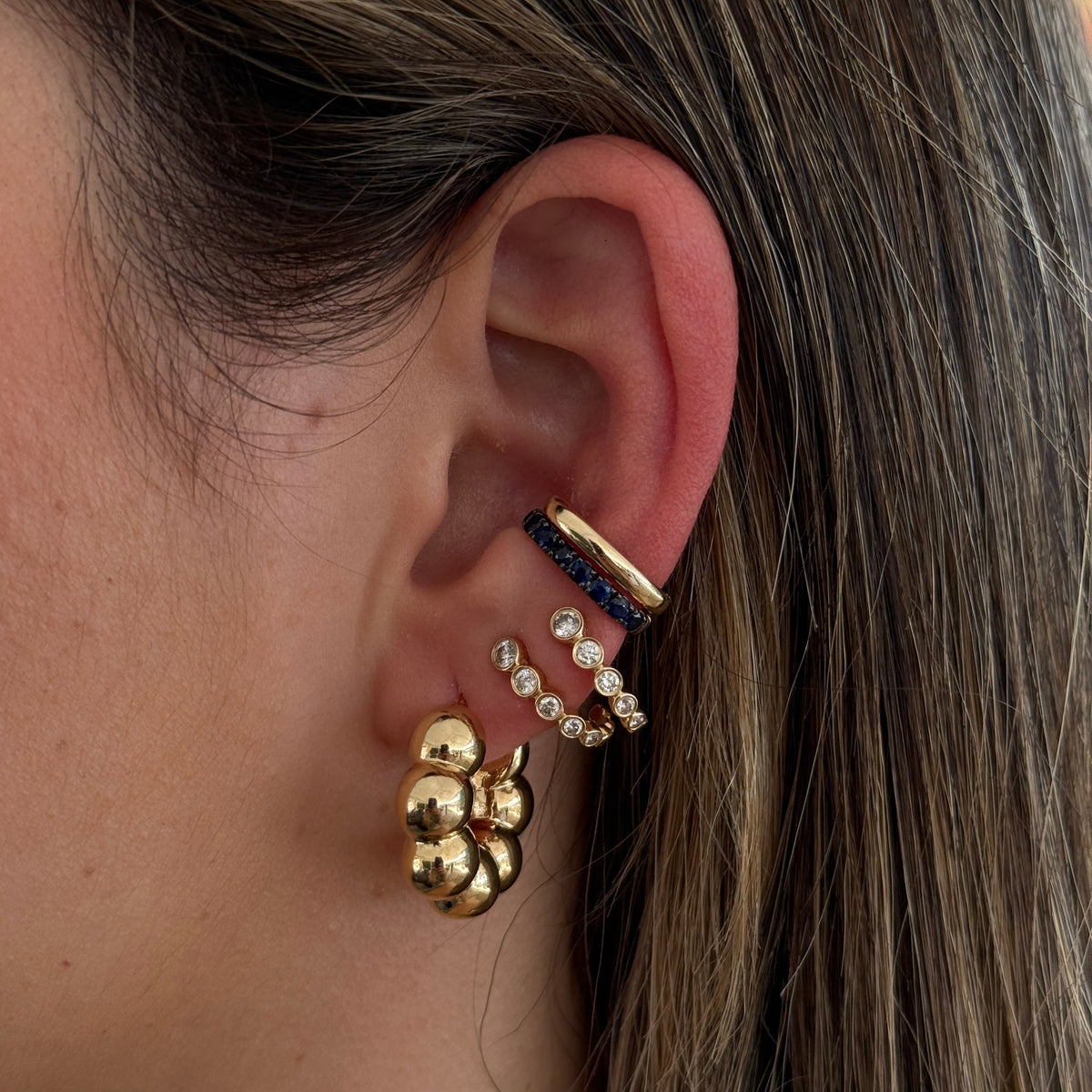Gold Ball Hoop Earrings