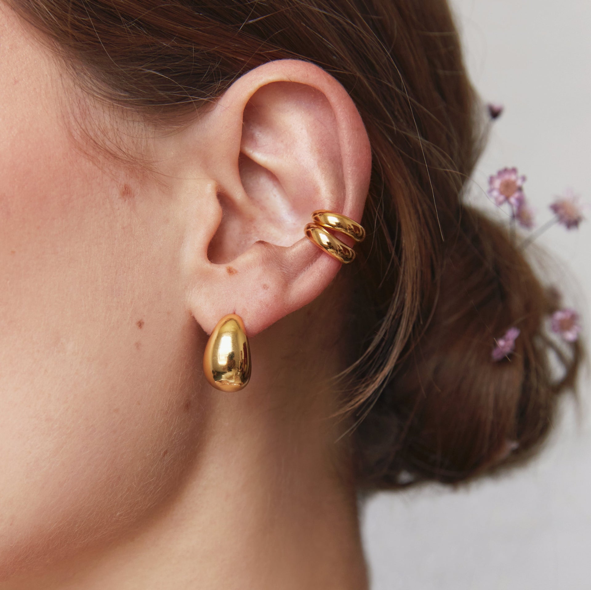 Harley Dome Earrings Gold