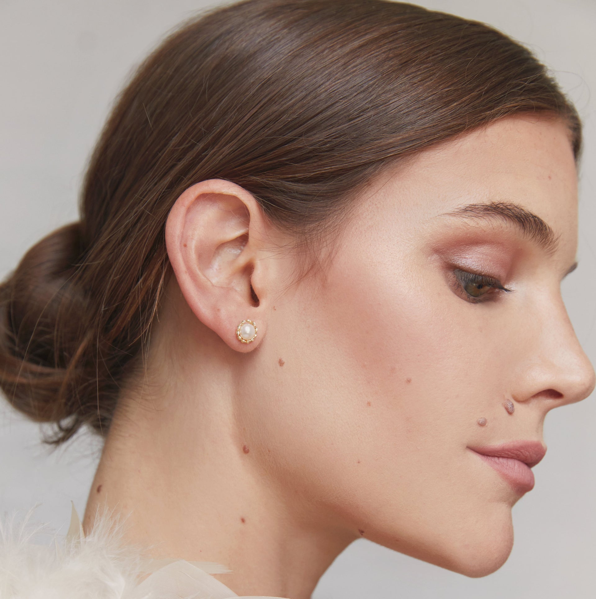 Margaux Pearl Studs Gold